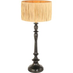 Steinhauer Tafellamp Bois met strokleurige kap 3766ZW