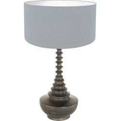 Steinhauer Tafellamp Bois zwart met lichtblauwe kap 3936ZW