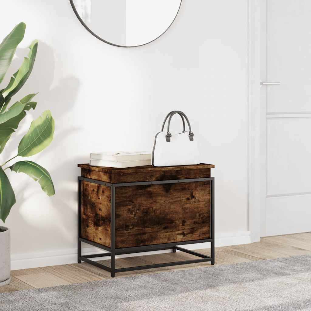 vidaXL Opbergbox met deksel 60x40x51,5 cm bewerkt hout gerookt eiken