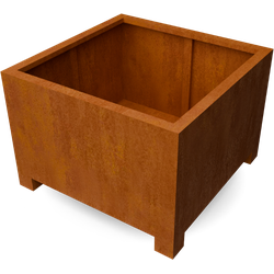 Geroba vierkante plantenbak op pootjes Artesa LF9 1000x1000x700mm - Cortenstaal