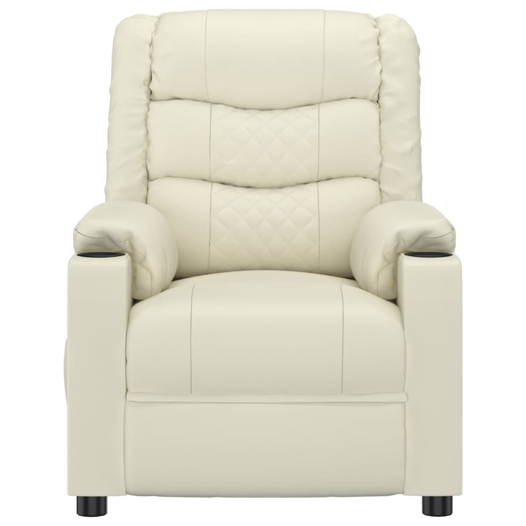 vidaXL Massagestoel kunstleer crèmekleurig