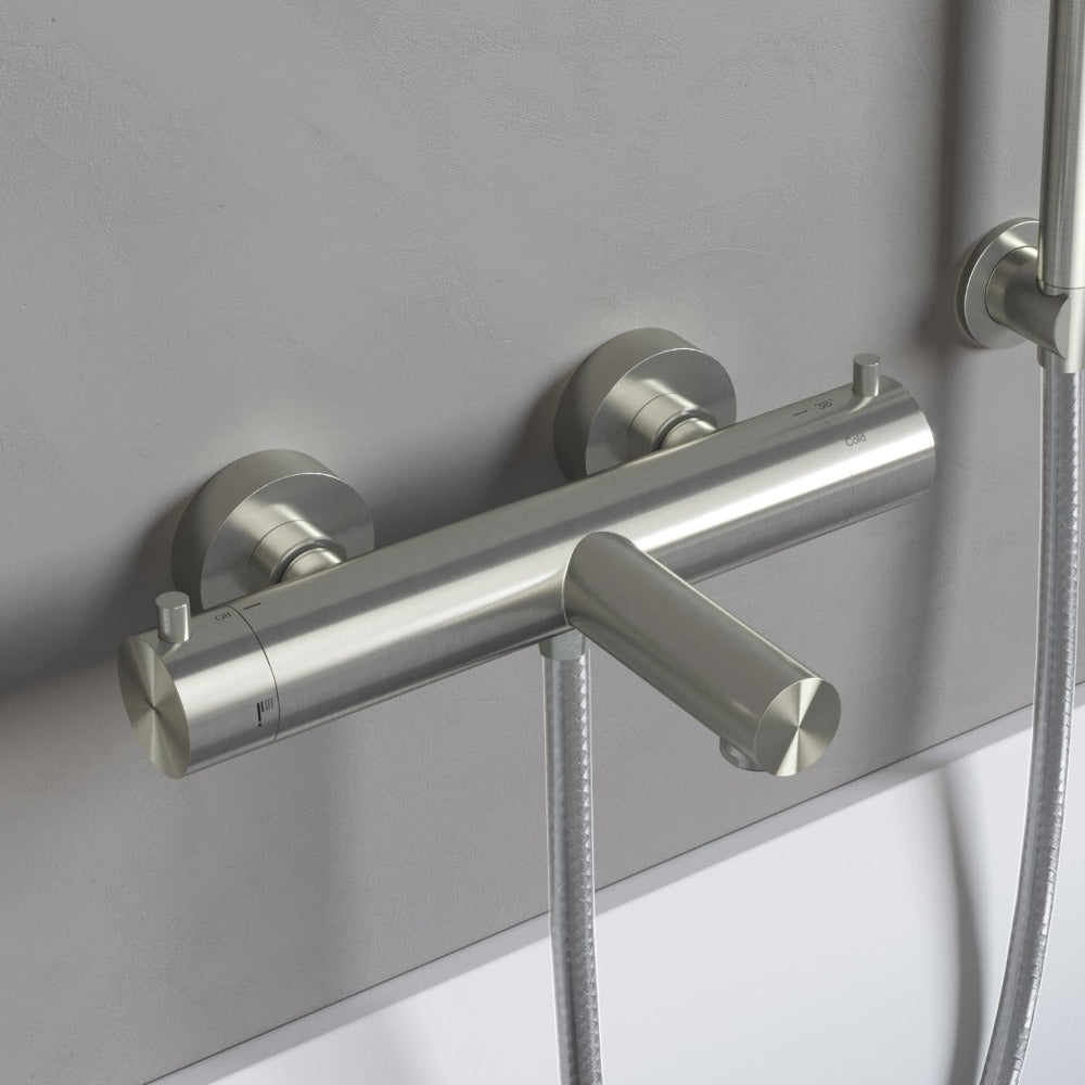 Hotbath Archie opbouw thermostatische badmengkraan geborsteld messing PVD