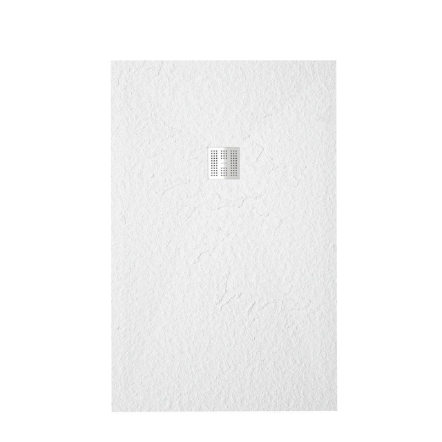 Zeza Grade douchevloer - 100x100cm - antislip - antibacterieel - mineraalmarmer - vierkant - mat wit 400000000000019931
