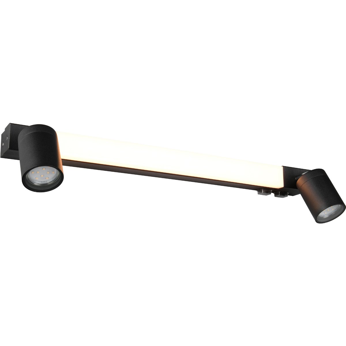 BES LED LED Wandlamp - Wandverlichting - Trion Rucola - 6.5W - Aanpasbare Kleur - GU10 Fitting - IP44 - Mat Zwart - Metaal