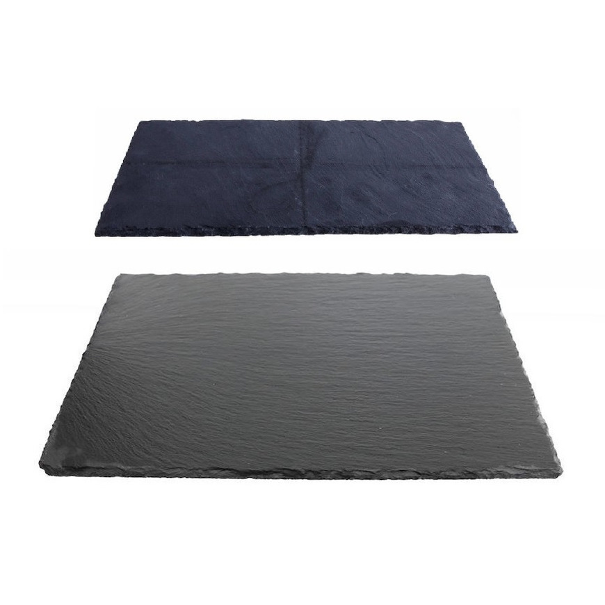 Merkloos Setje van 2 stuks leisteen serveer plankjes/schalen - 30 x cm en 17 x cm -
