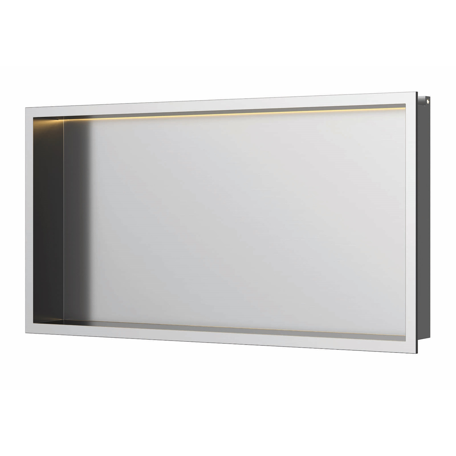 Luca Sanitair Inbouwnis  60x30x6,5 cm RVS Geborsteld Nikkel PVD + LED verlichting 