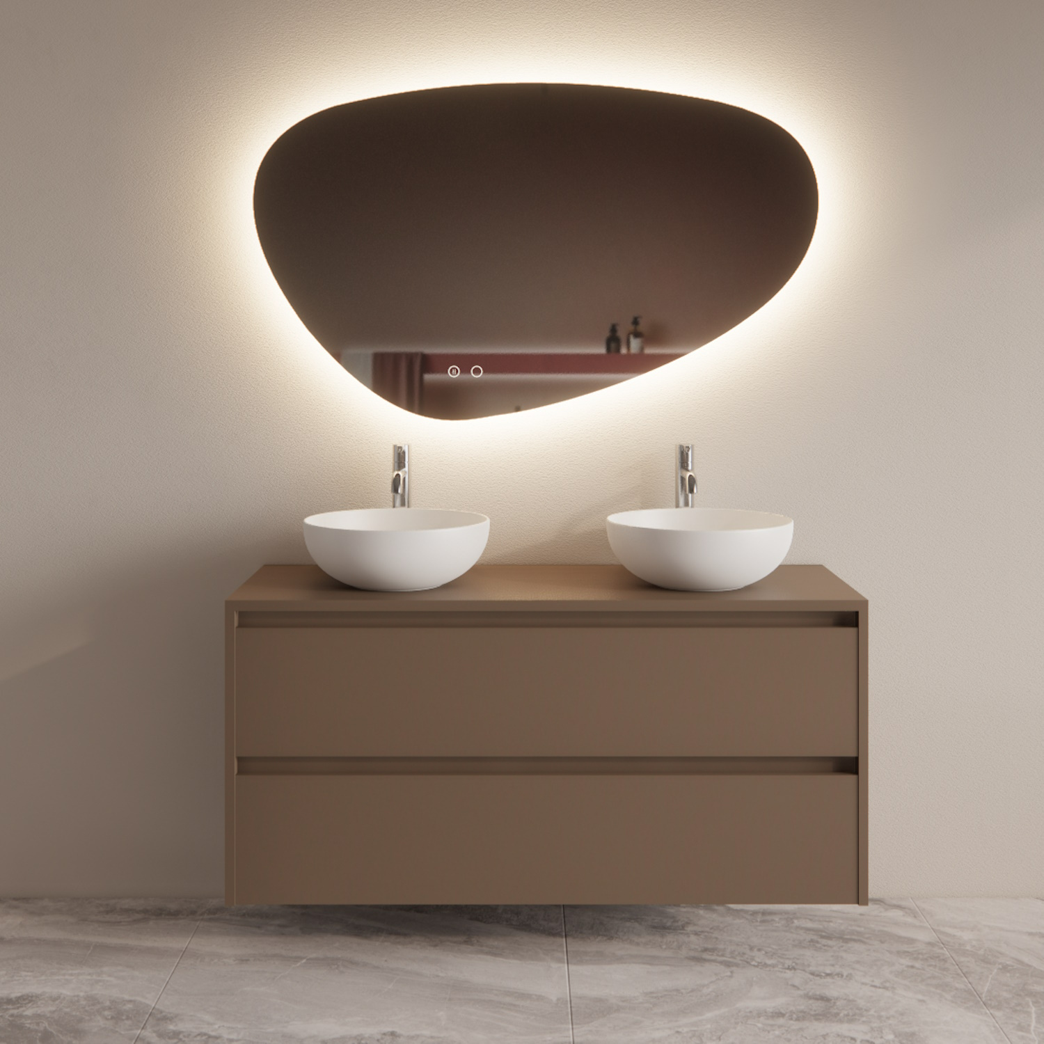 Boss & Wessing Badmeubelset BWS Riga Met Topplaat 120 cm Latte 
