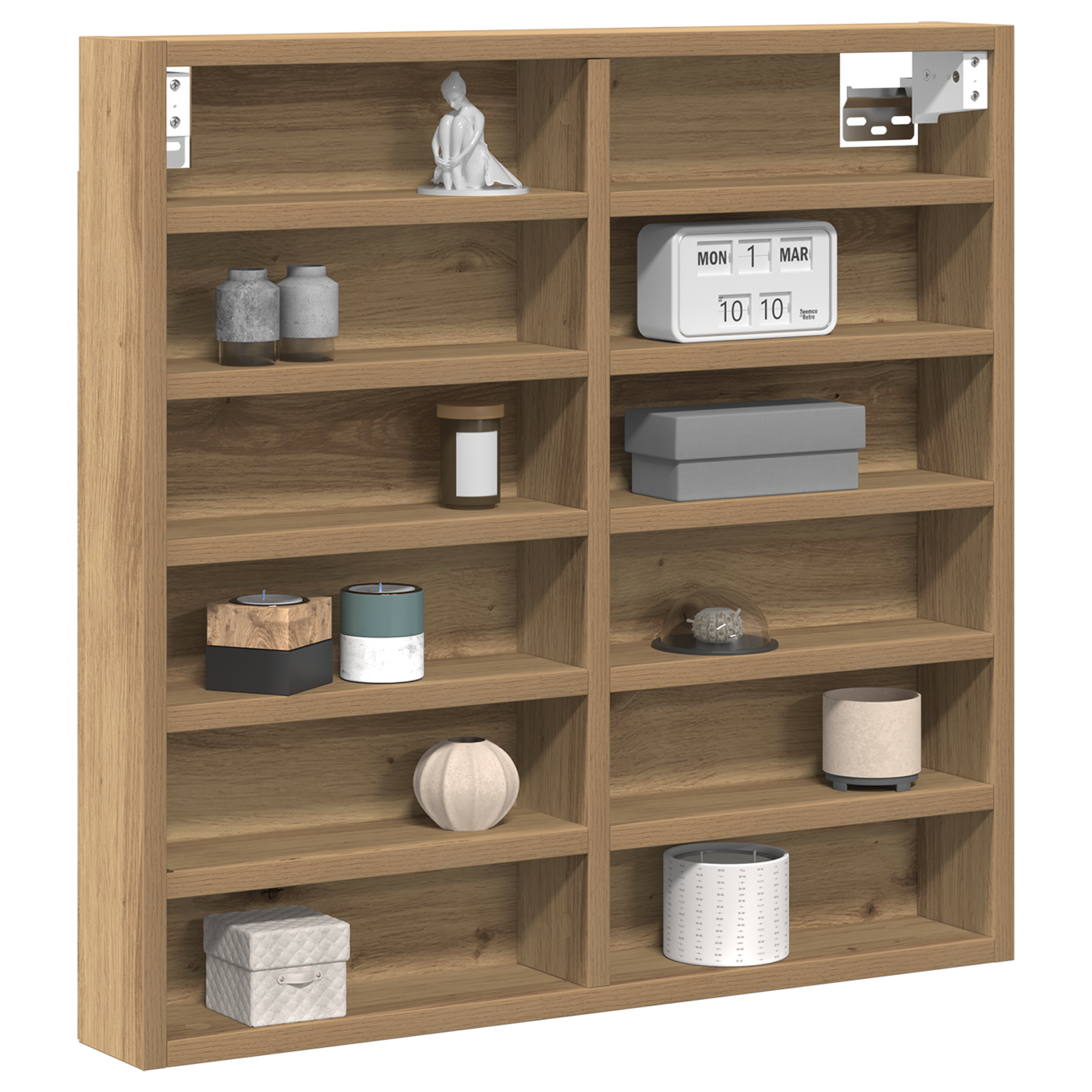 vidaXL Vitrinkast 60x8,5x58 cm bewerkt hout artisanaal eiken