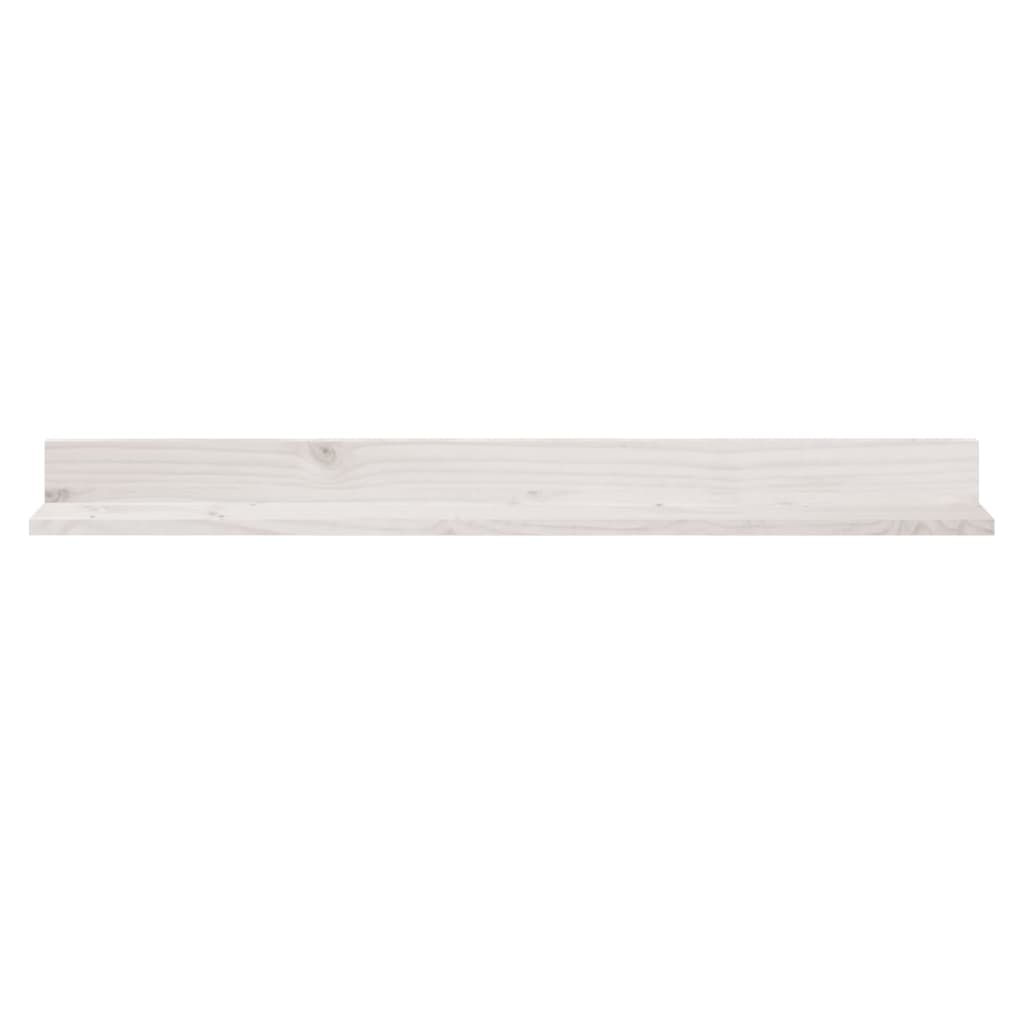 vidaXL Wandkasten 2 st 110x11x9 cm massief grenenhout wit