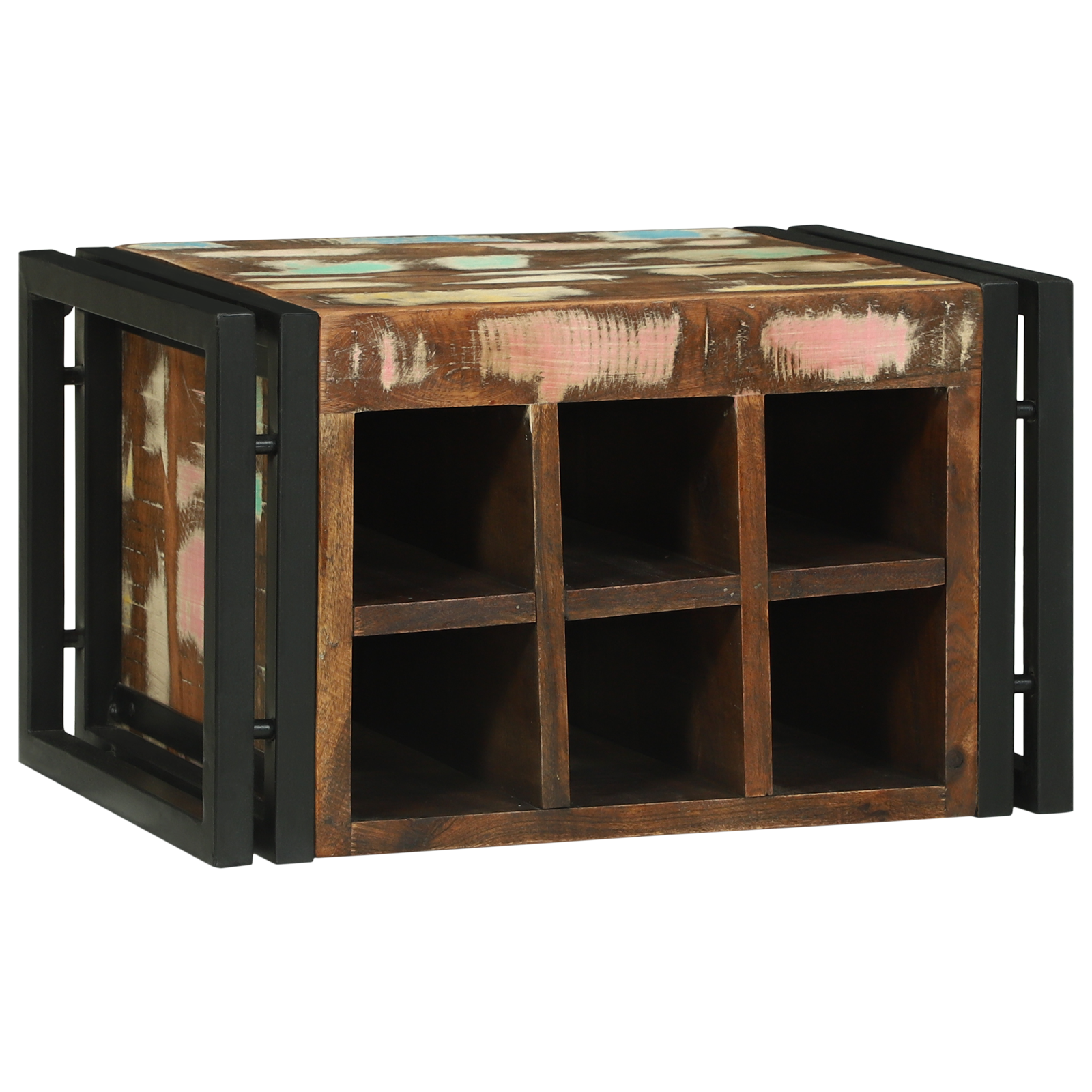 vidaXL Wijngrack 46x35x27,5 cm van Massief Gerecycled Hout