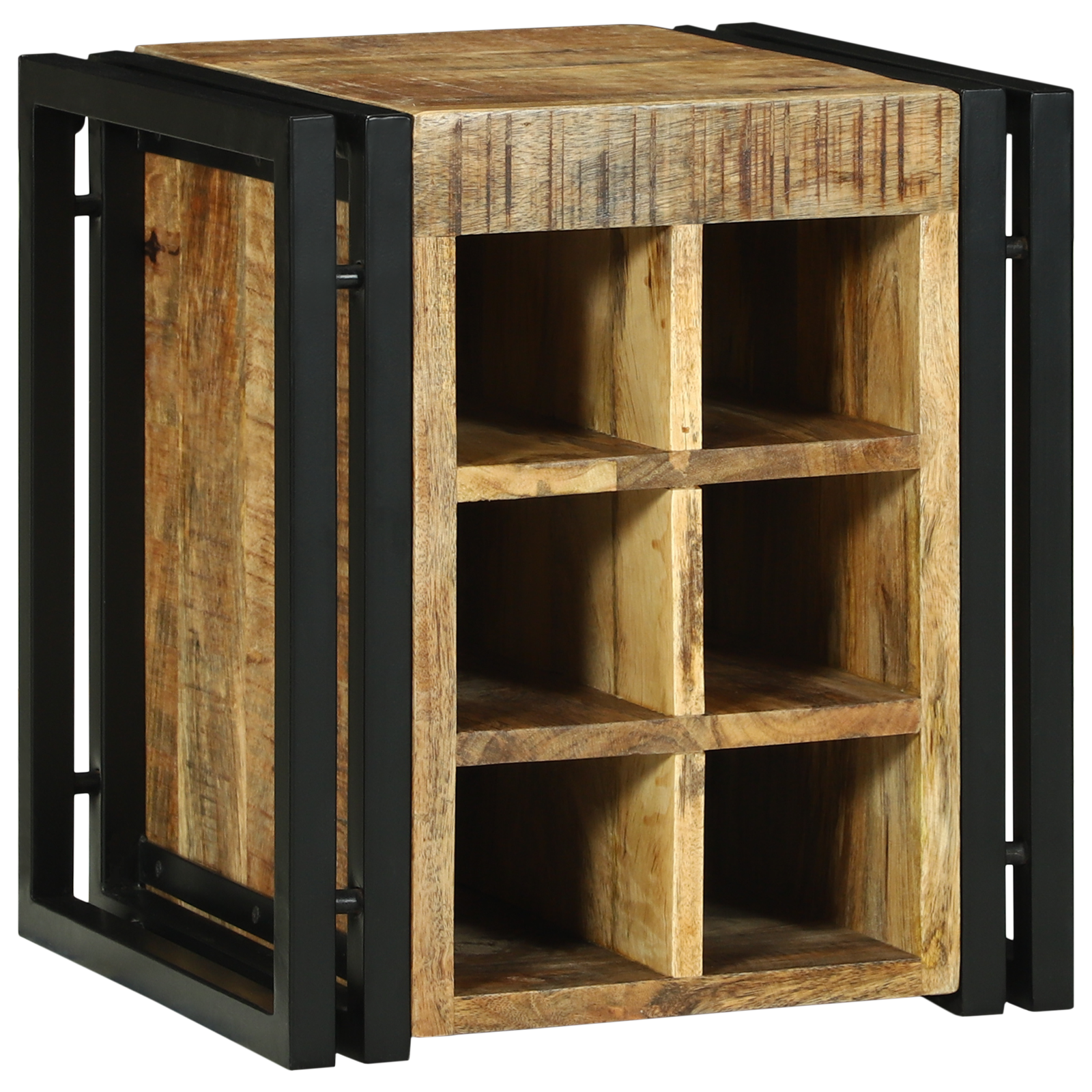vidaXL Wijnrek 34,5 x 35 x 39 cm Massief Hout Ruw Mango