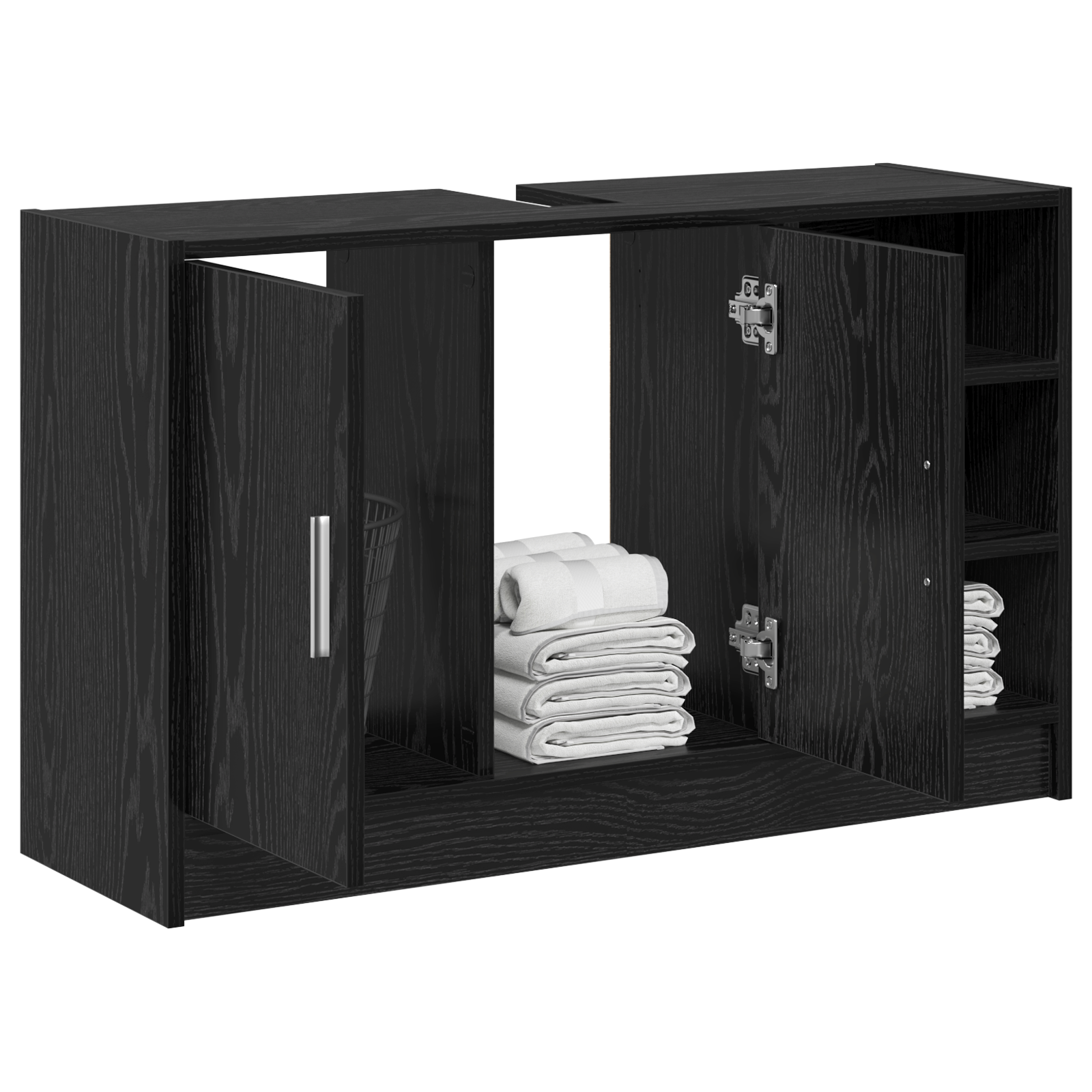 vidaXL Waskast Zwart Eiken 90x29x55 cm Geengineerd Hout