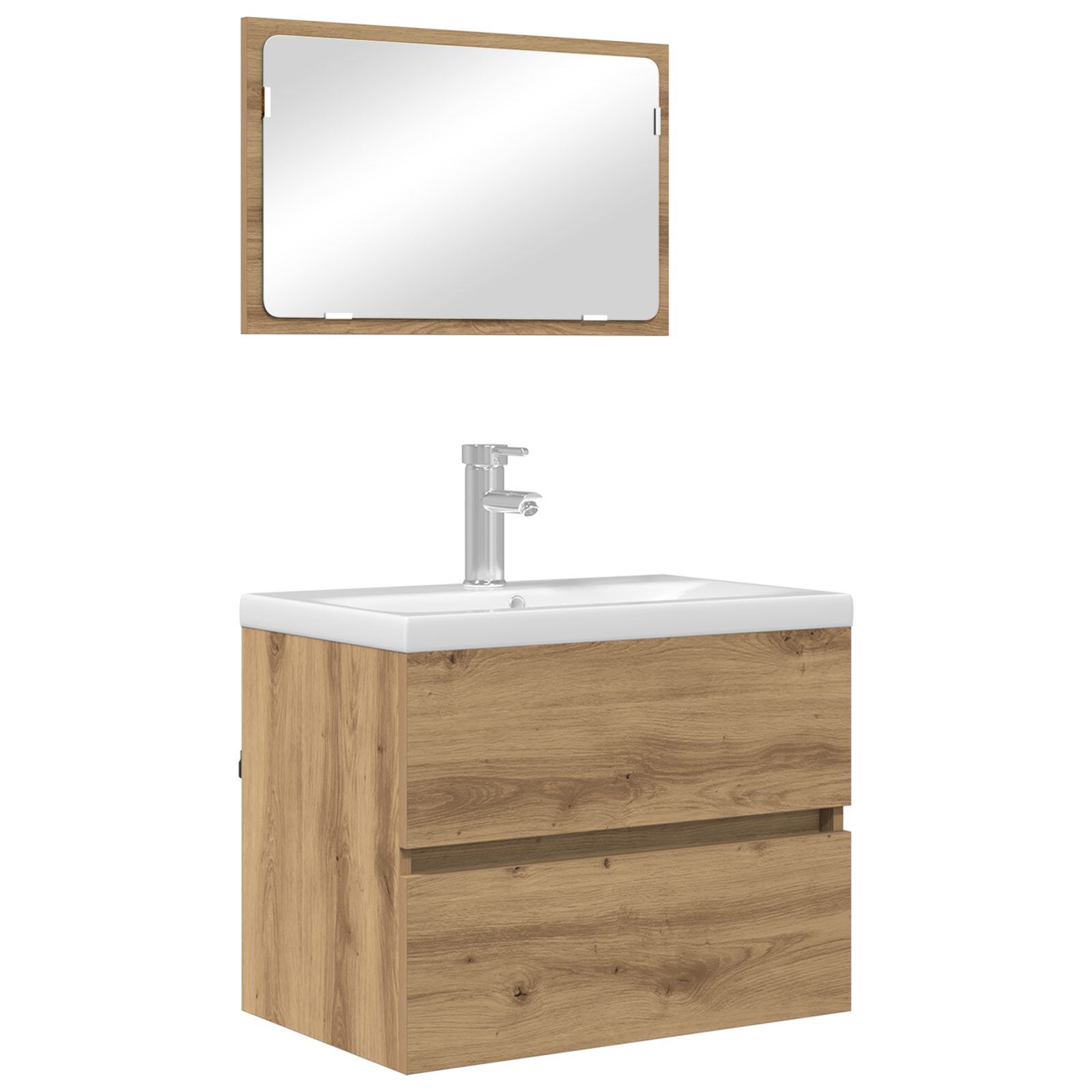 vidaXL 2-delige Badkamermeubelset Artisan Eiken Bewerkt Hout