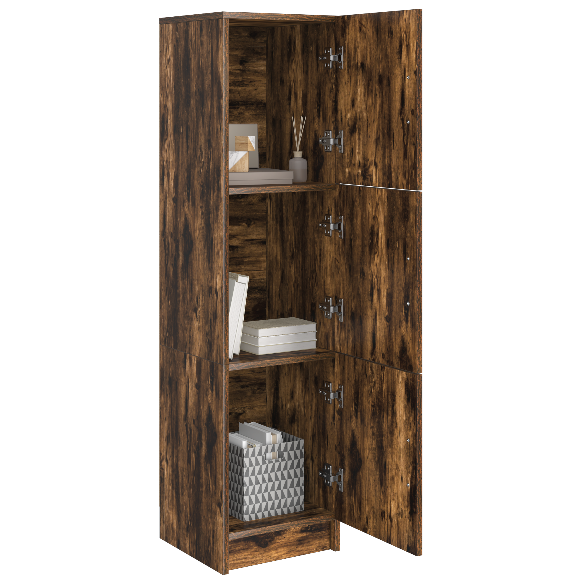 vidaXL Hoog Kast Rook Eiken 31,5x32x124 cm Gelaagd Hout