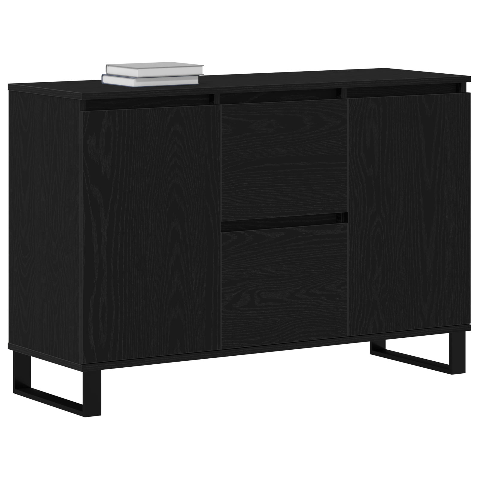 vidaXL Dressoir 104x35x70 cm bewerkt hout zwart eikenkleurig