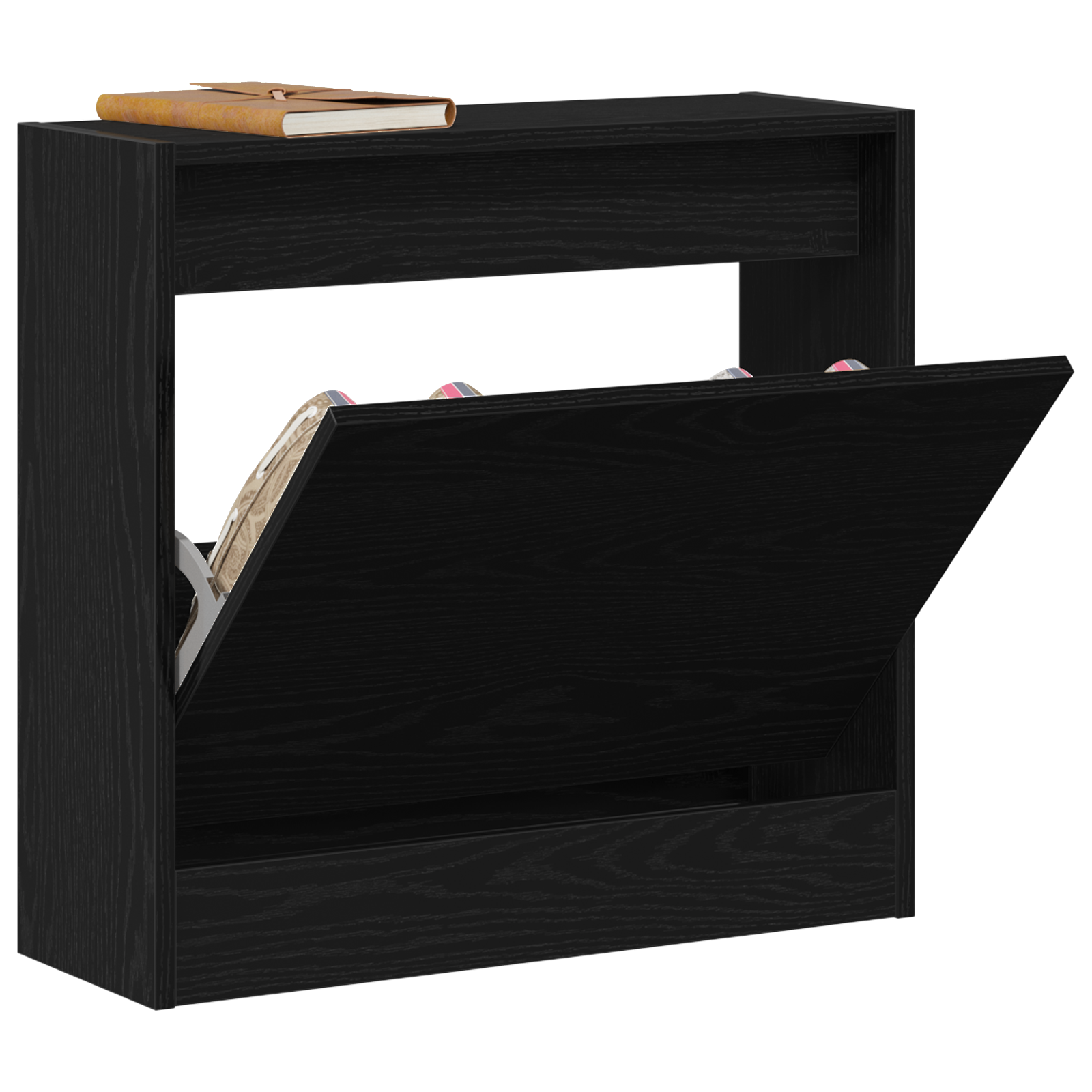 vidaXL Schoenenkast Zwart Eiken 60x21x57 cm Geengineerd Hout