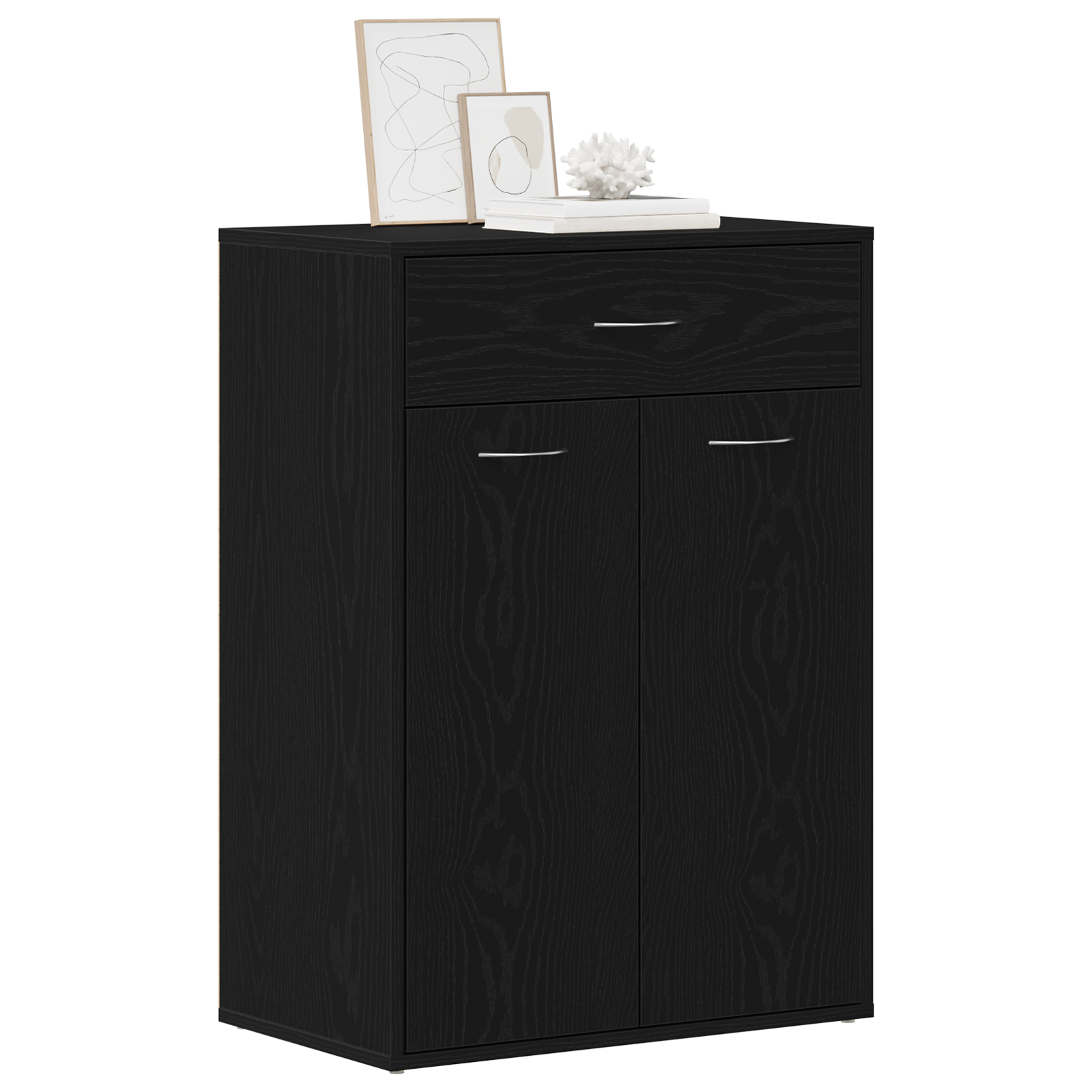 vidaXL Schoenenkast Zwart Eikenhout 60x35x84 cm Gelaagd Hout