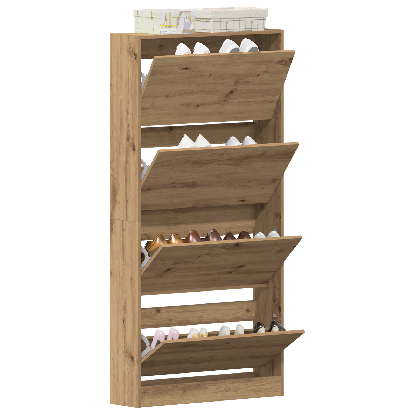 vidaXL Schoenenkast Ambachtselijk Eiken Gefabriceerd Hout