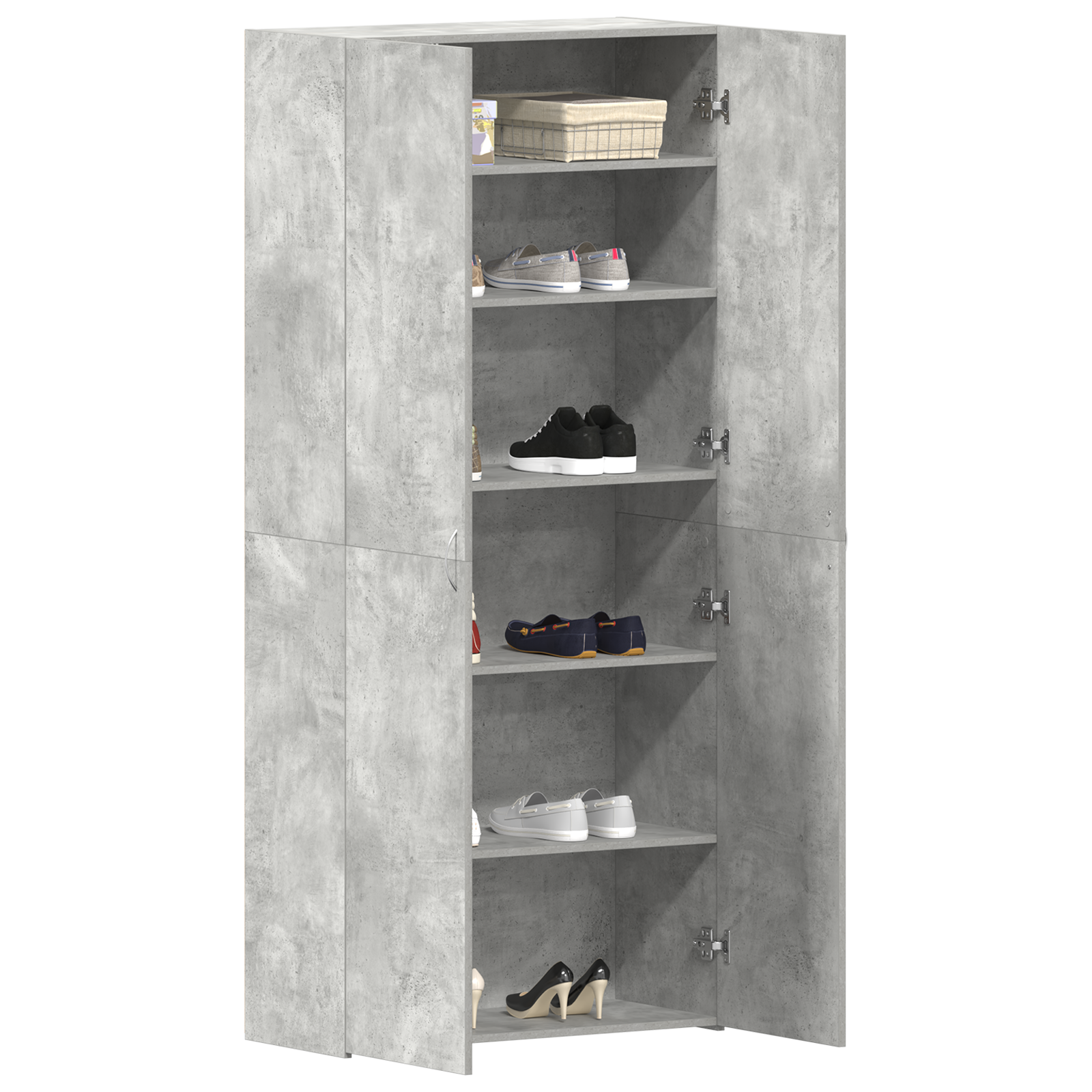 vidaXL Schoenenkast 80x35,5x180 cm bewerkt hout betongrijs