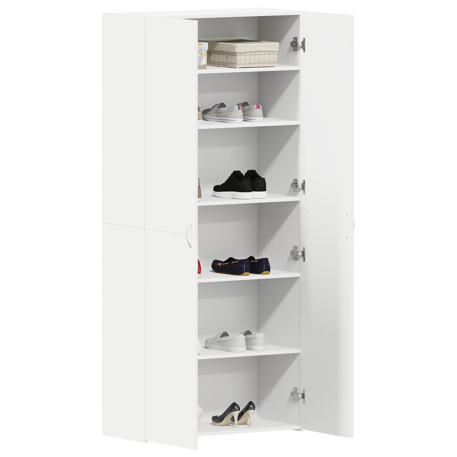 vidaXL Schoenenkast 80x35,5x180 cm bewerkt hout wit