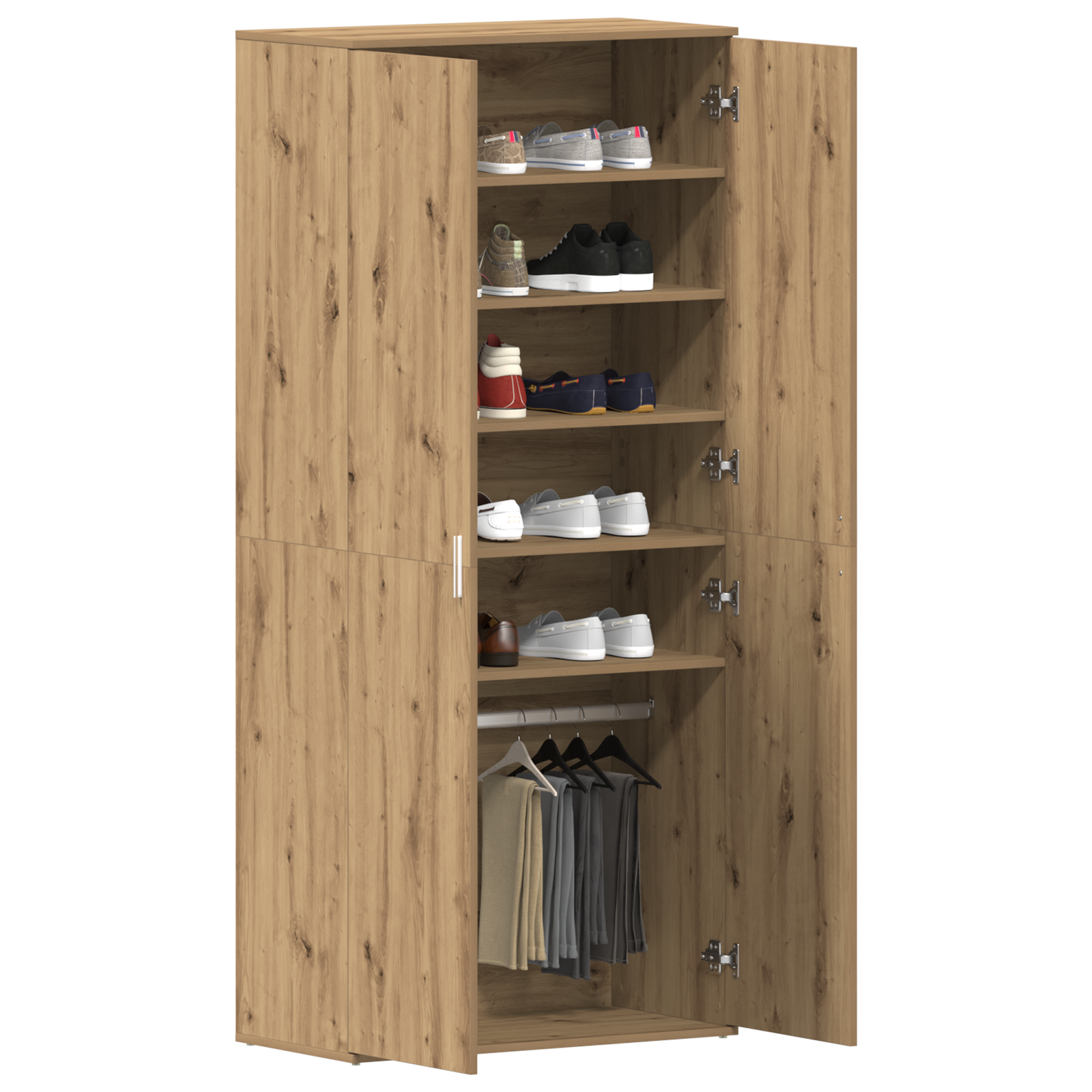 vidaXL Schoenkast Artisan Eiken 80x39x180 cm Geëngineerd Hout