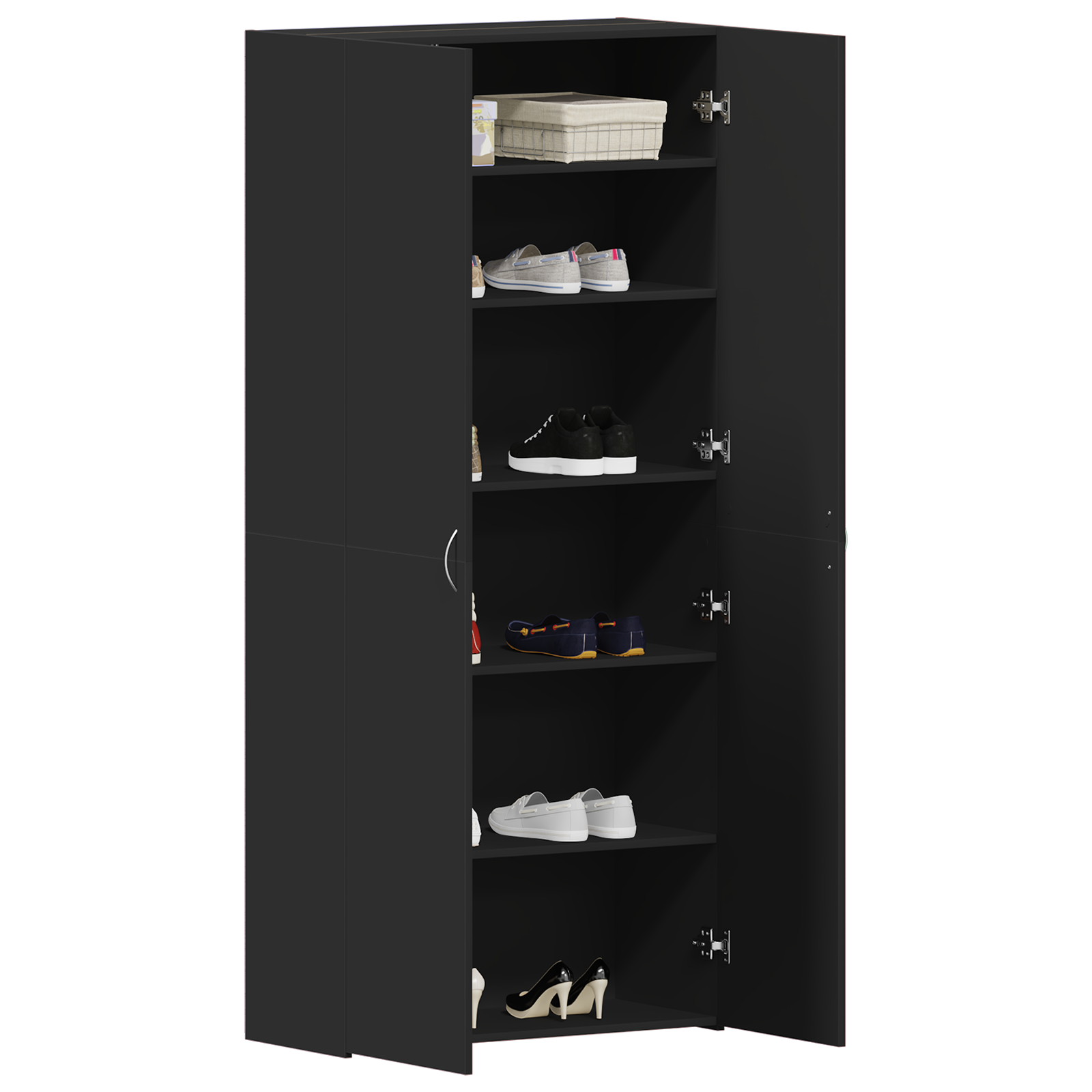 vidaXL Schoenenkast 80x35,5x180 cm bewerkt hout zwart