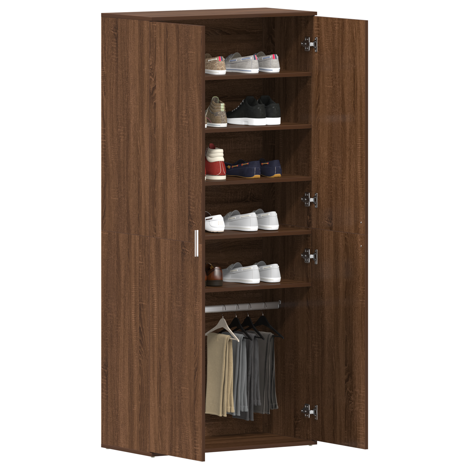 vidaXL Schoenkast Bruin Eiken 80x39x180 cm Gelaagd Hout