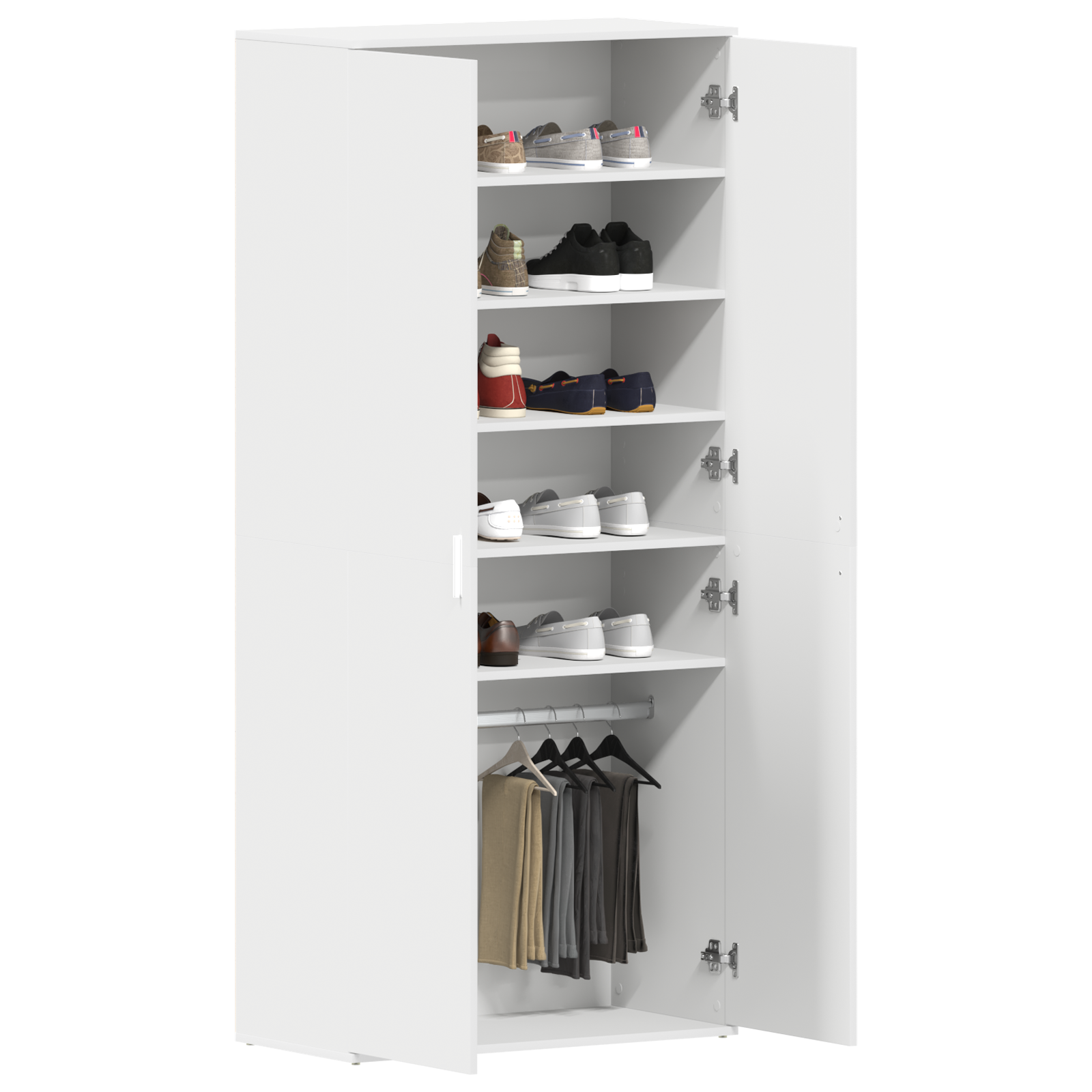 vidaXL Schoenkast Wit 80x39x180 cm Gemaakt van Hout