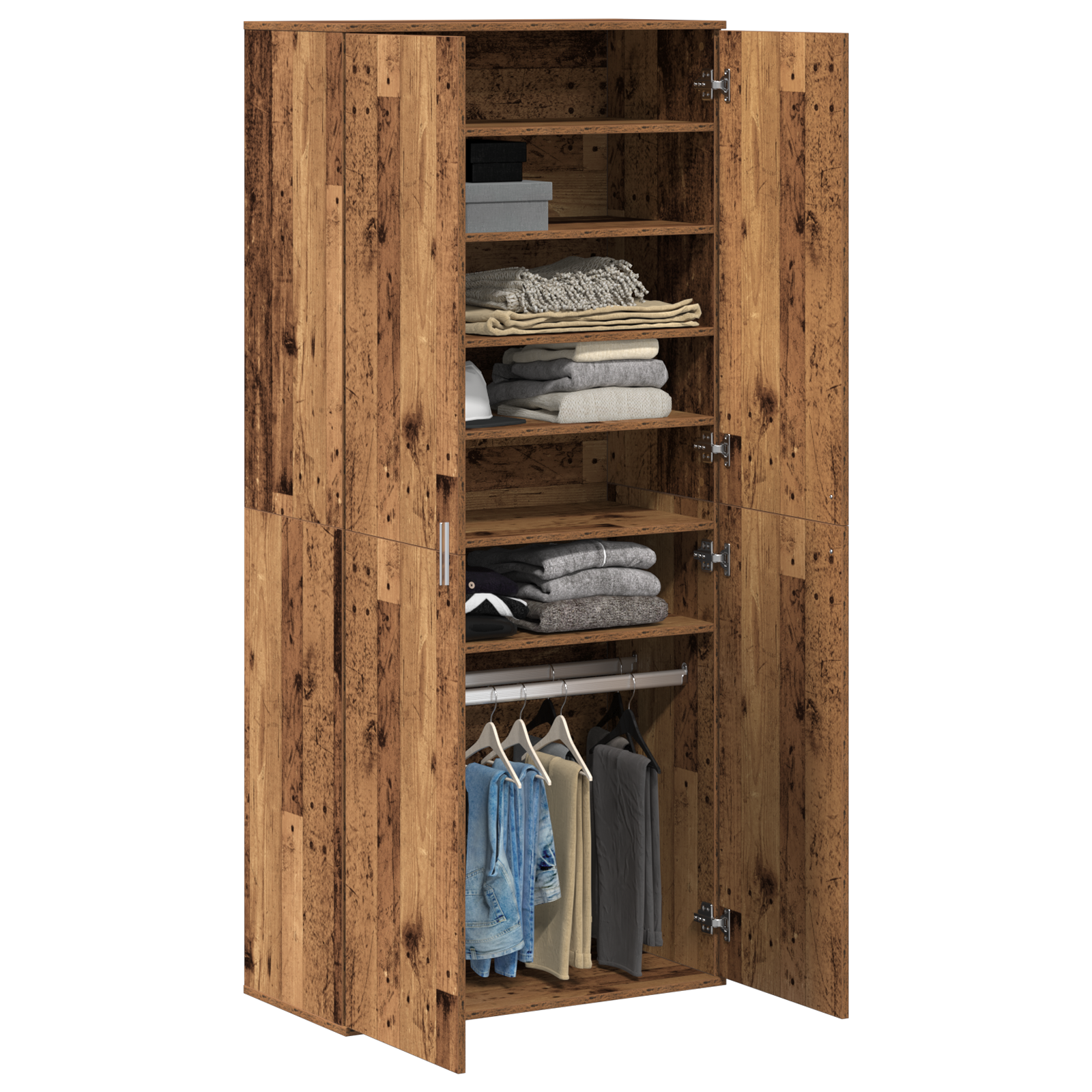 vidaXL Hoogkast Oude Hout 80x39x178 cm Gefabriceerd Hout