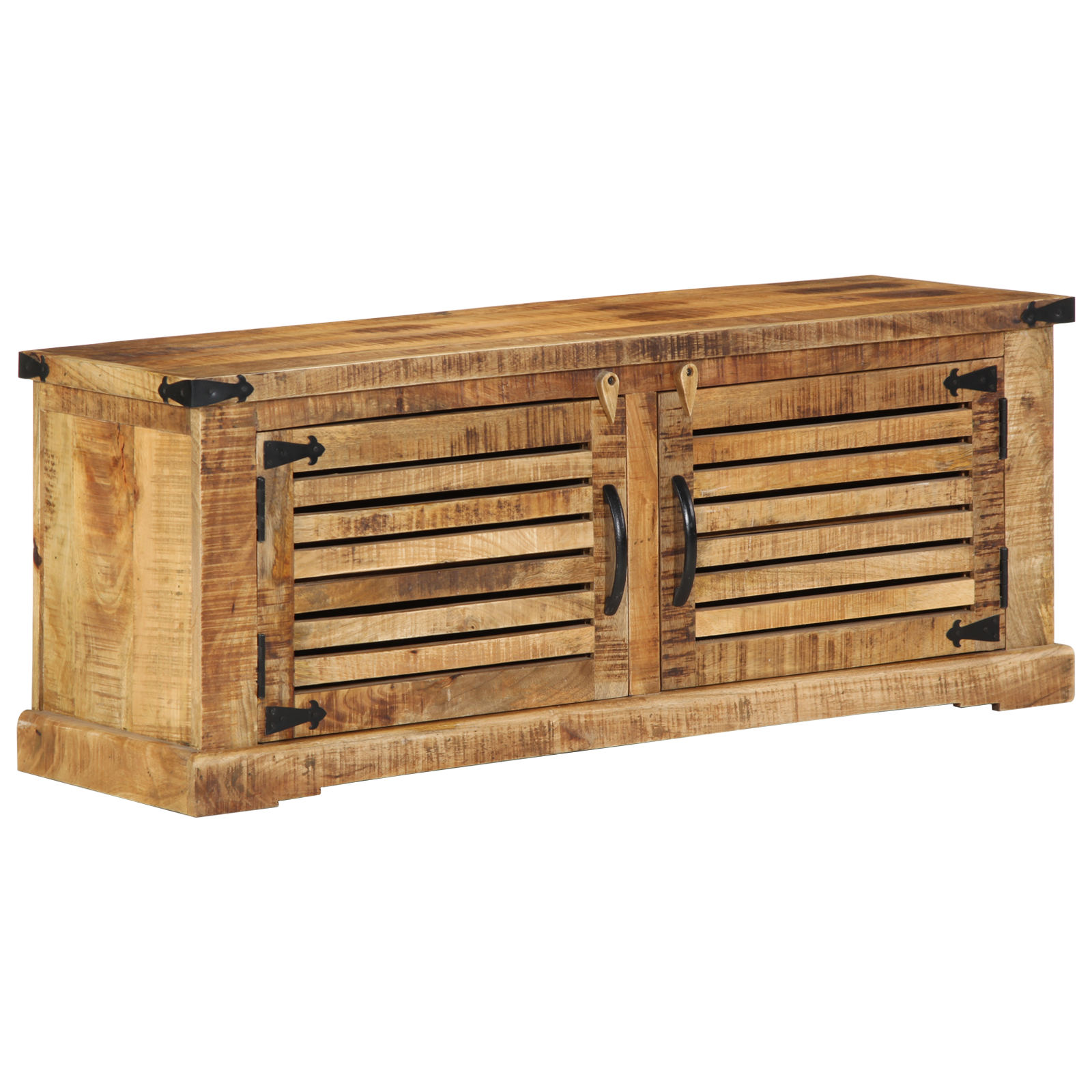 vidaXL Schoenenbank 110x38x45 cm massief ruw mangohout