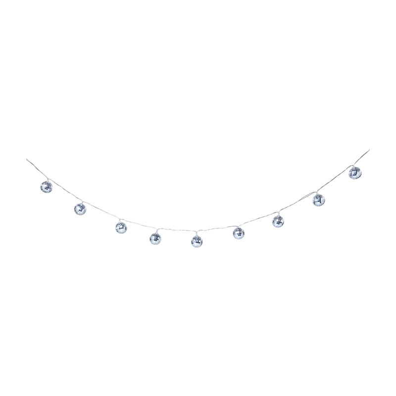 Xenos Lichtslinger met discoballen - 10 LED - 165 cm