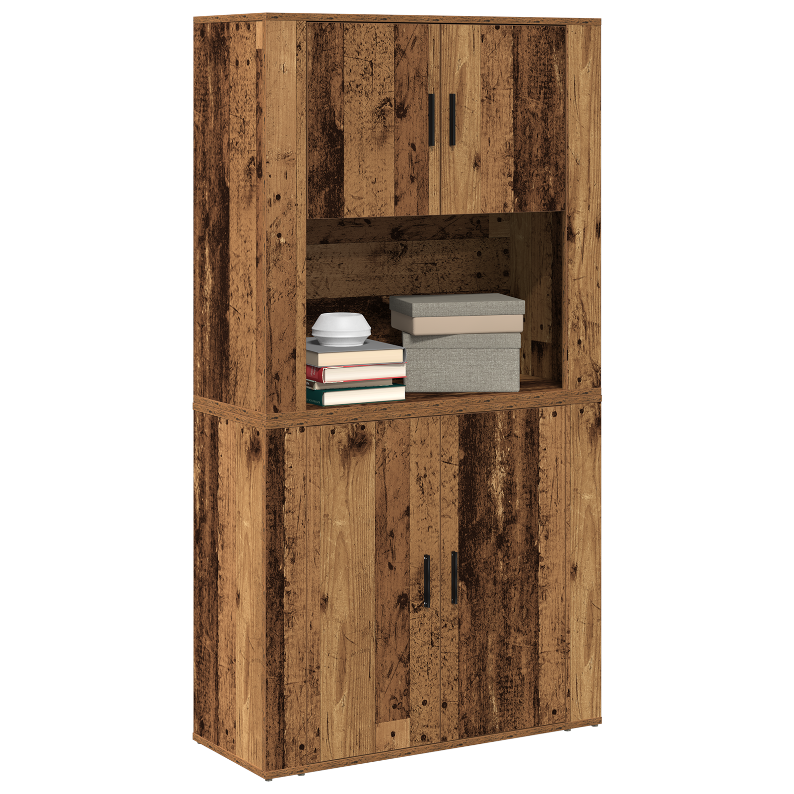 vidaXL Highboard Oud Hout 80x33x150 cm Geengineerd Hout
