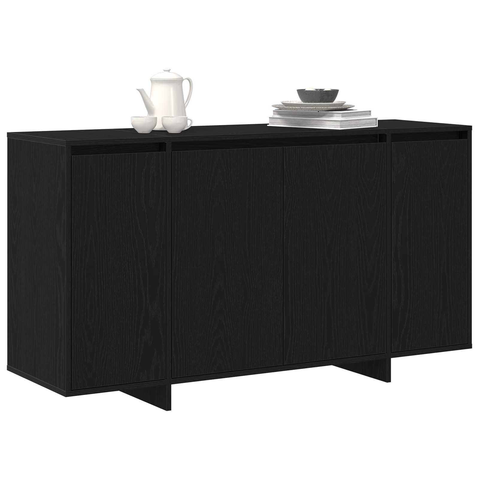 vidaXL Dressoir Zwart Eiken 120x41x75 cm Gelaagd Hout