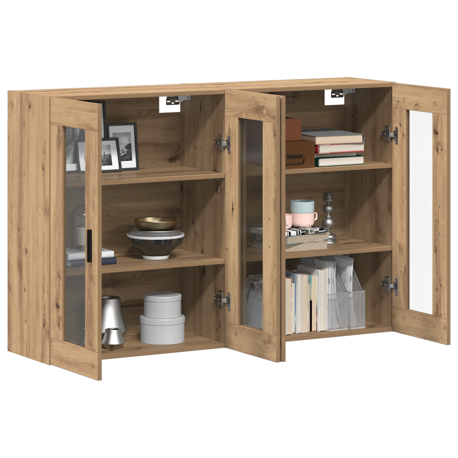 vidaXL Wandkasten (2 stuks) in Artisan Eiken 69,5 x 34 x 90 cm - Houtmateriaal