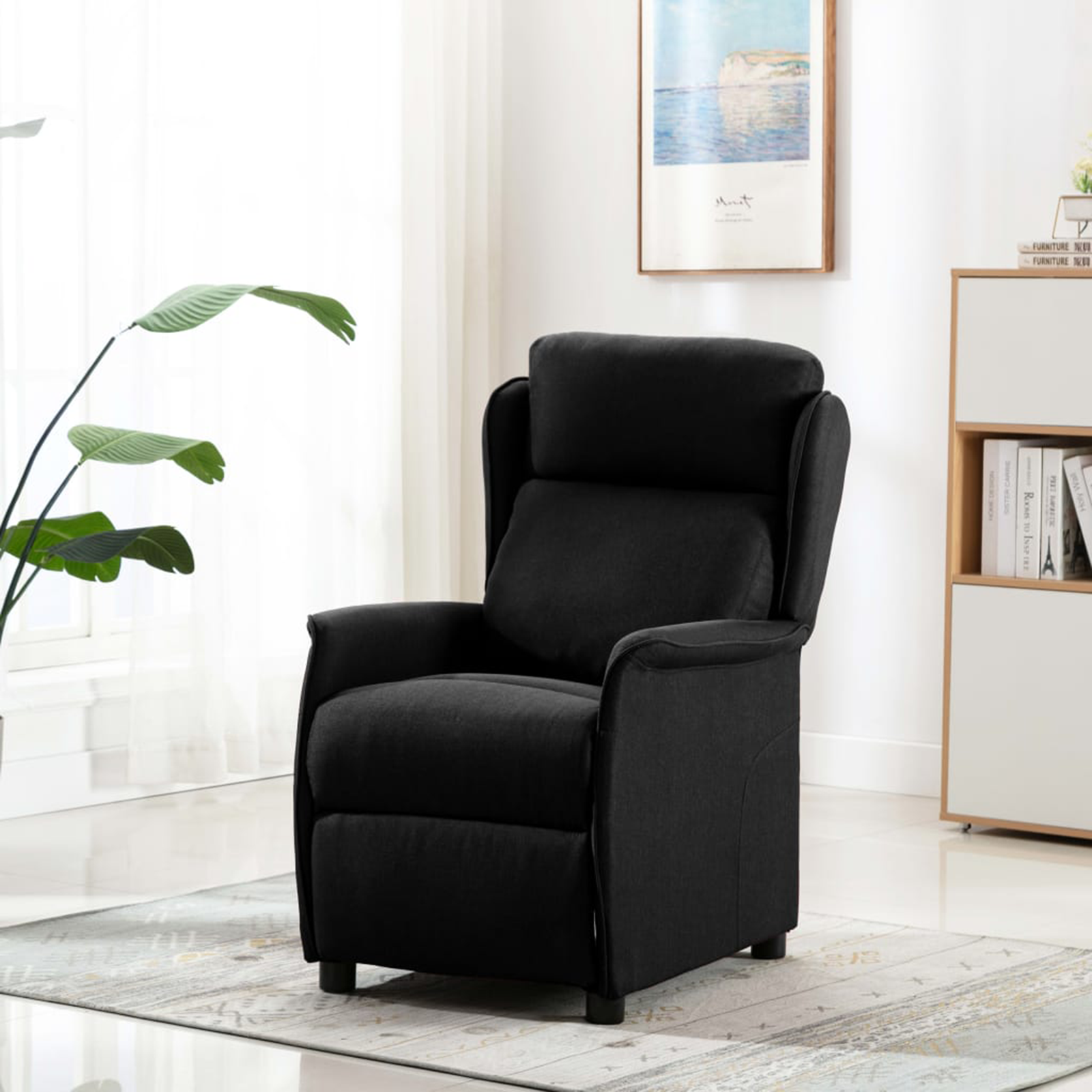 vidaXL Massagestoel stof zwart