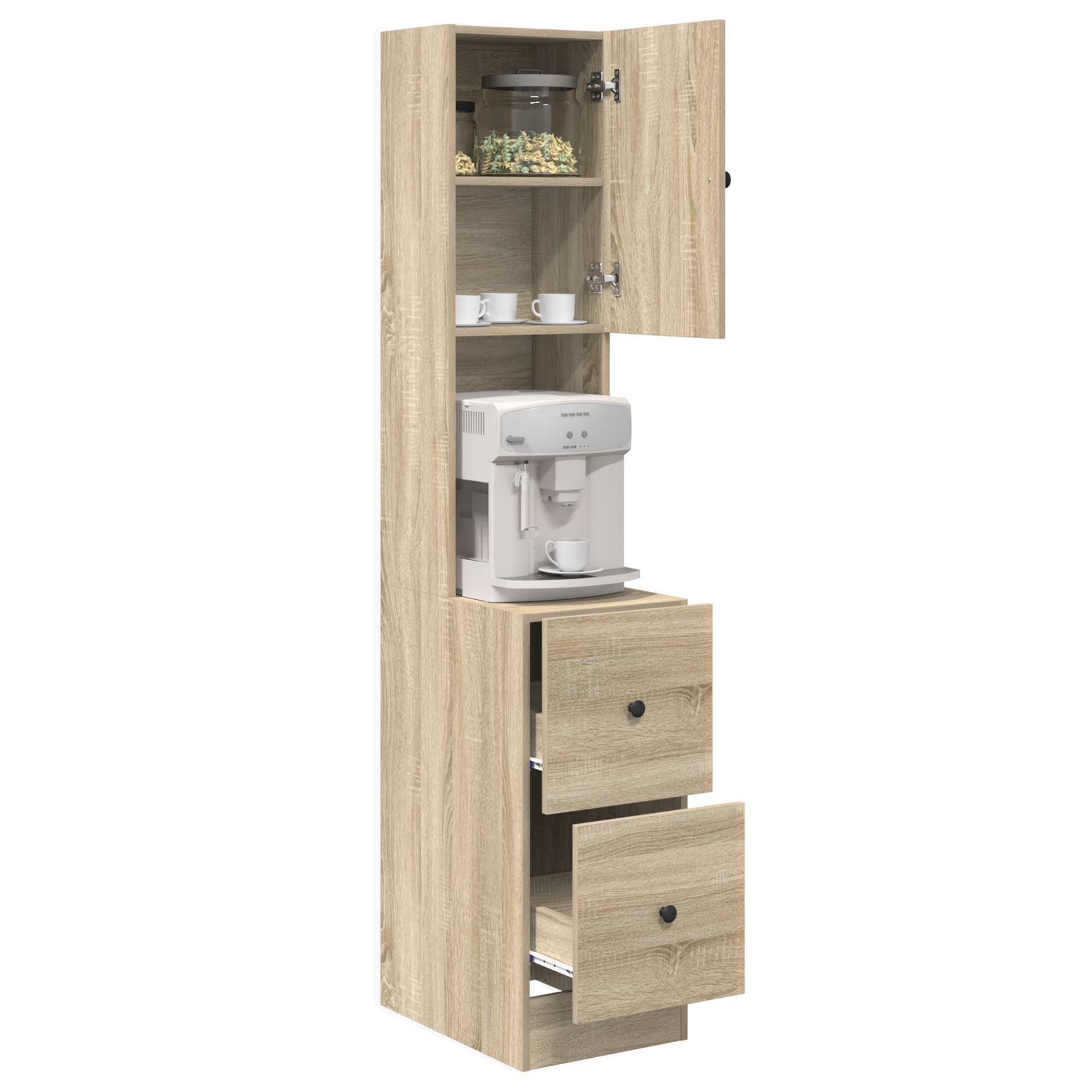 vidaXL Keukenkast Sonoma Eiken 35x50x180 cm Bewerkt Hout