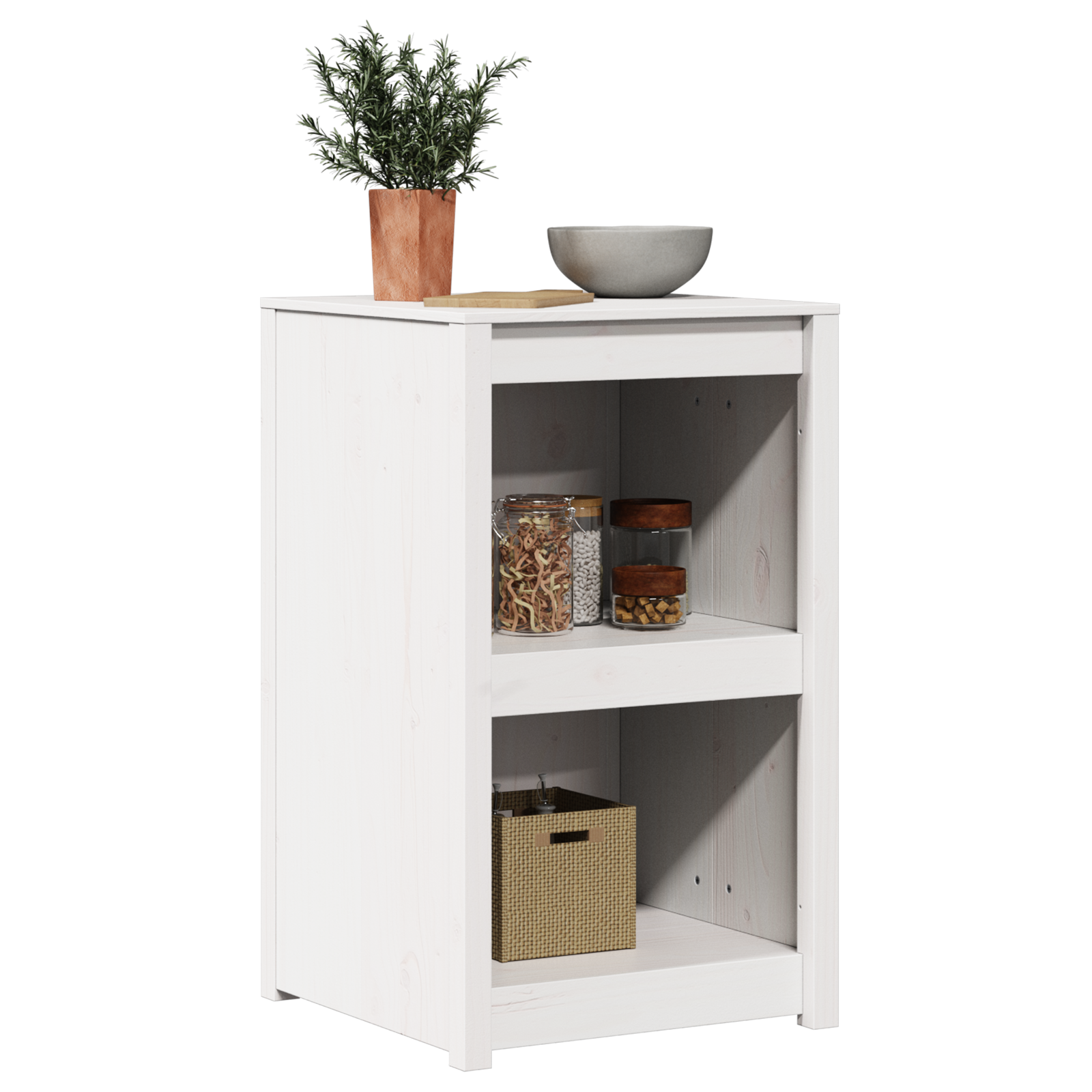 vidaXL Buitenkeukenkast Wit 55x55x92 cm Massief Grenenhout