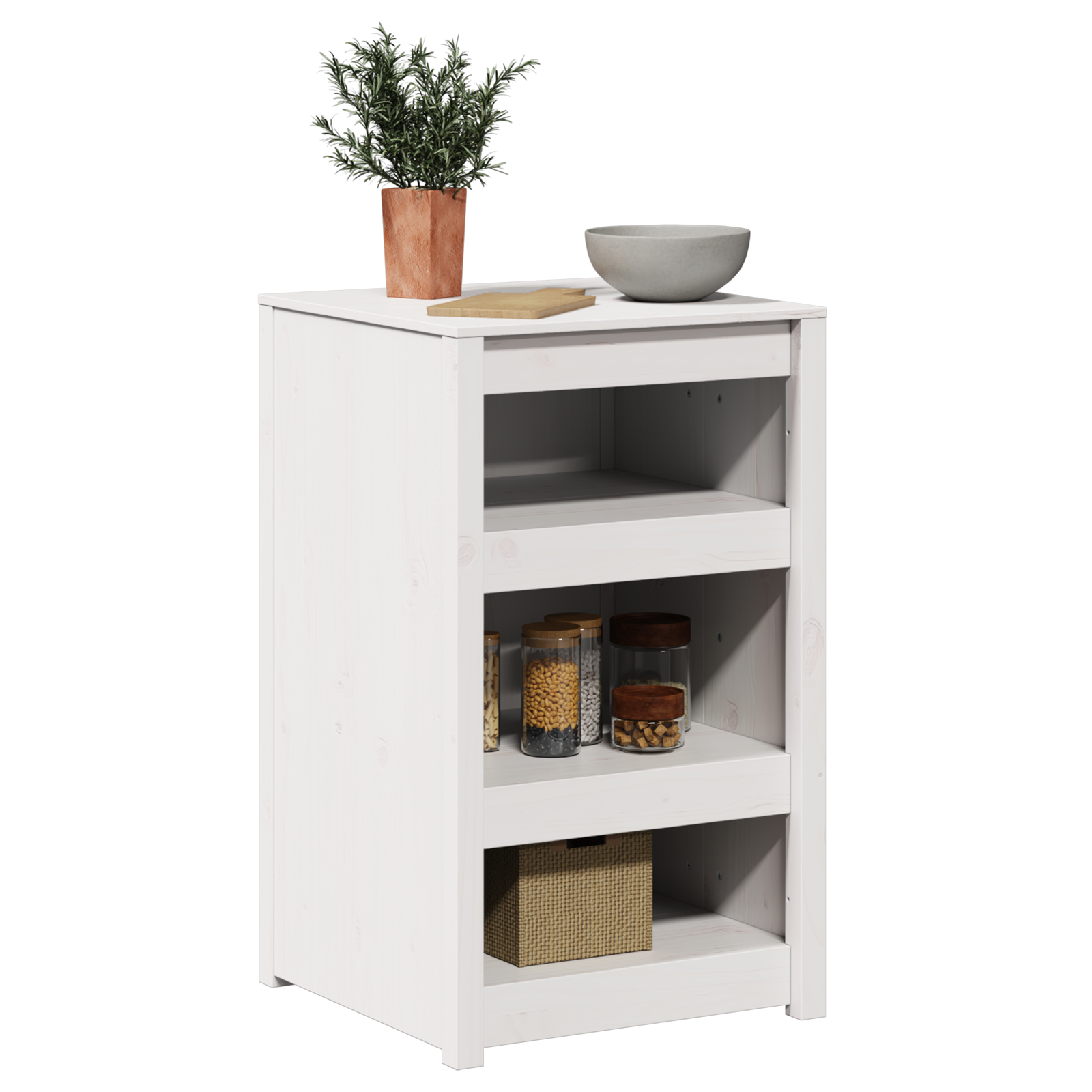 vidaXL Buitenkeuken Kast Wit 55x55x92 cm Massief Hout Grenen