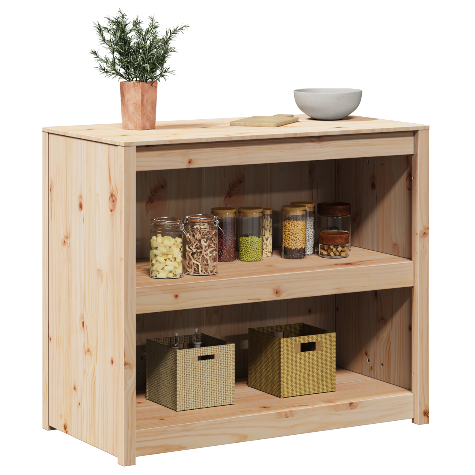 vidaXL Buitenkast 106x55x92 cm Massief Dennehout
