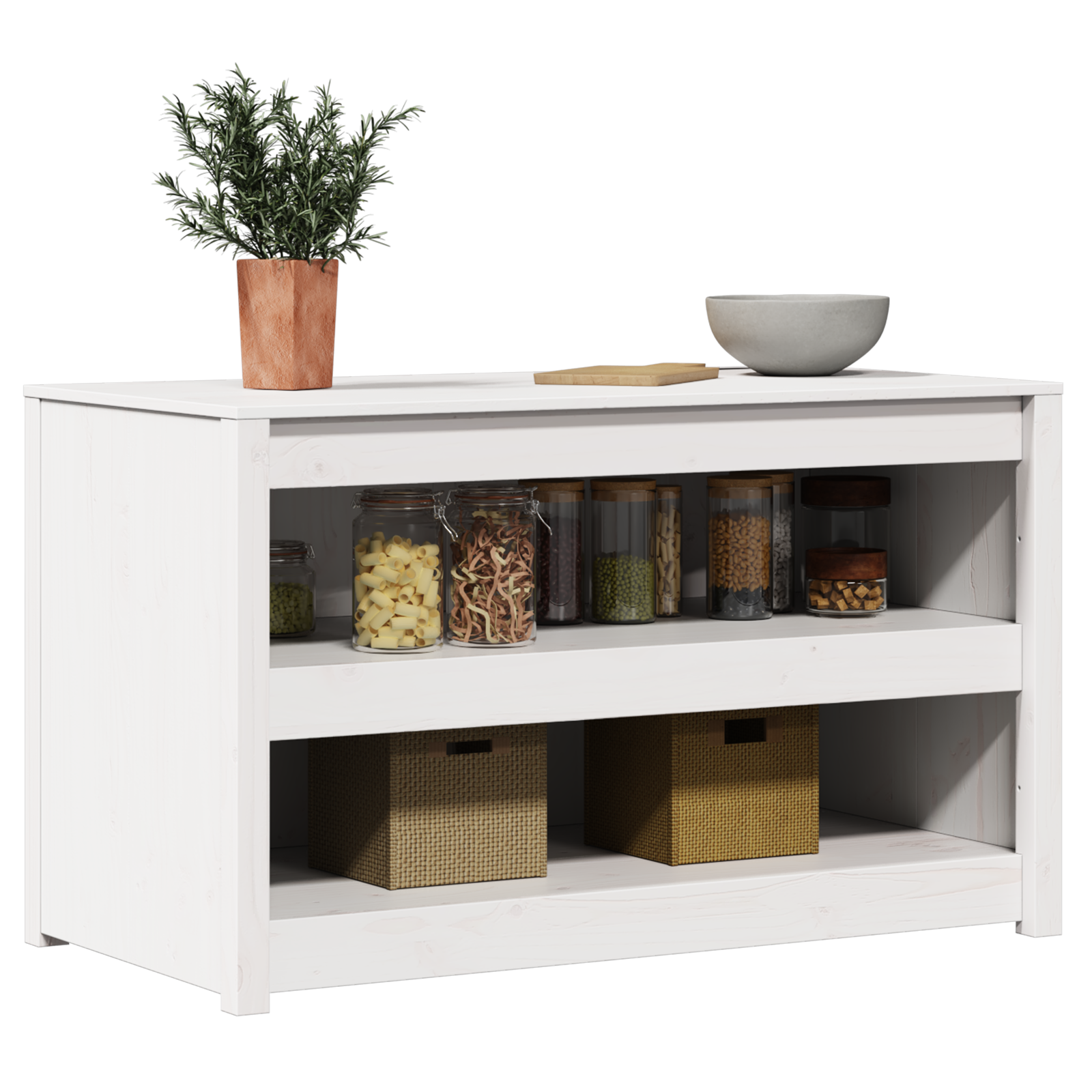 vidaXL Buiten Keukenkast Wit 106x55x64 cm Massief Grenenhout