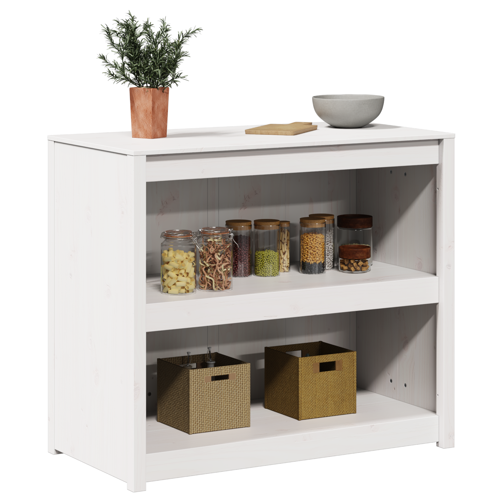 vidaXL Buitenkeuken Kast Wit 106x55x92 cm Massief Grenenhout