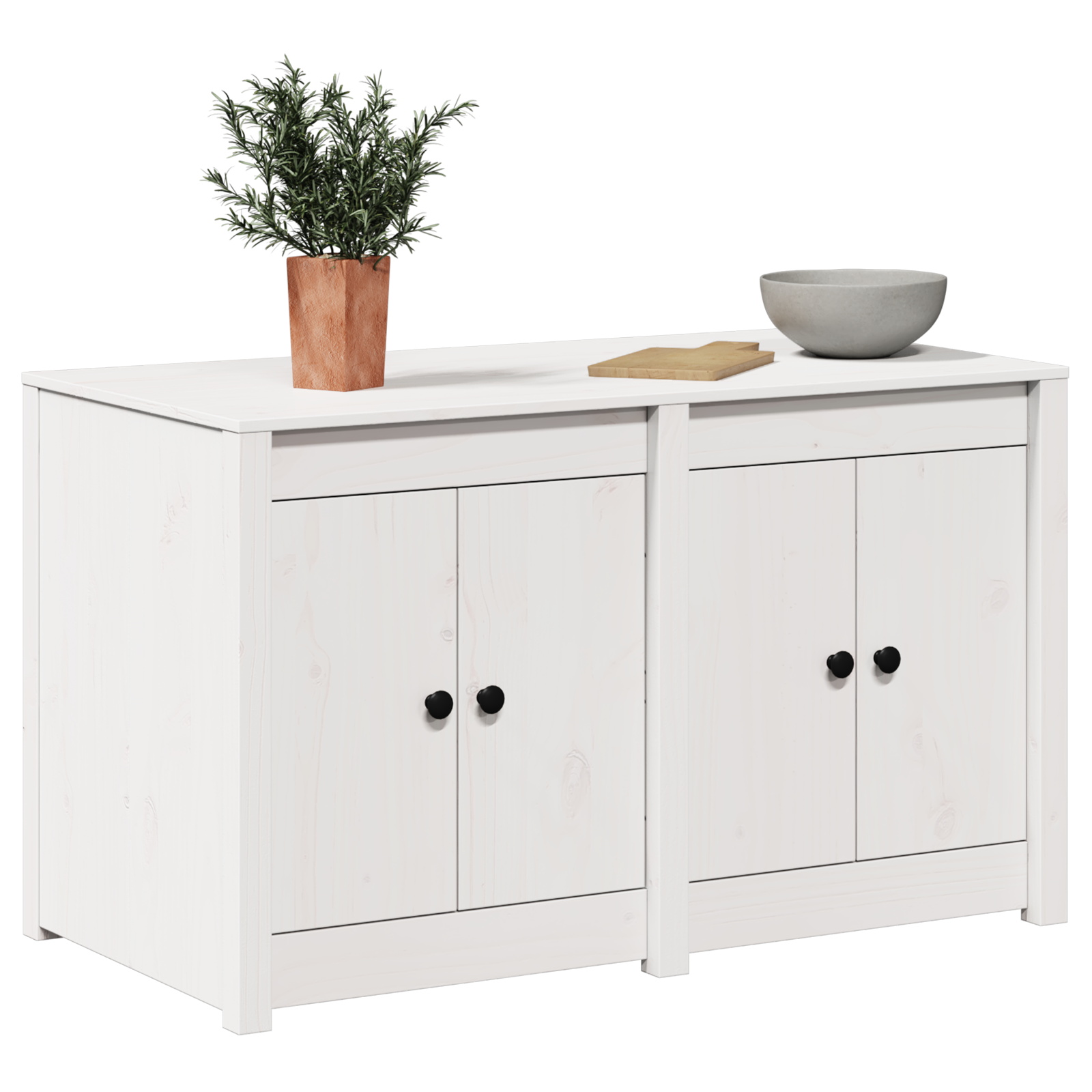 vidaXL Buitenkeuken Kast Wit 106x55x64 cm Massief Grenenhout