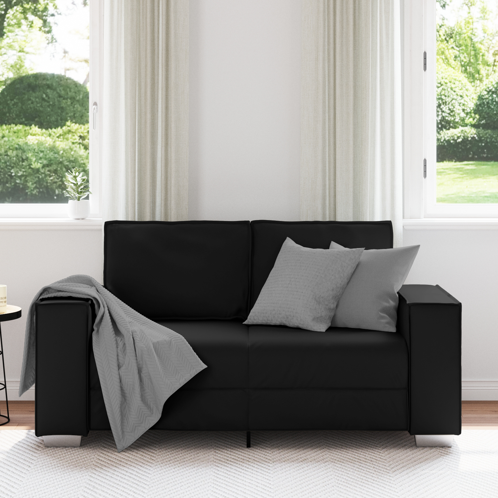 vidaXL Loveseat 120 cm kunstleer zwart