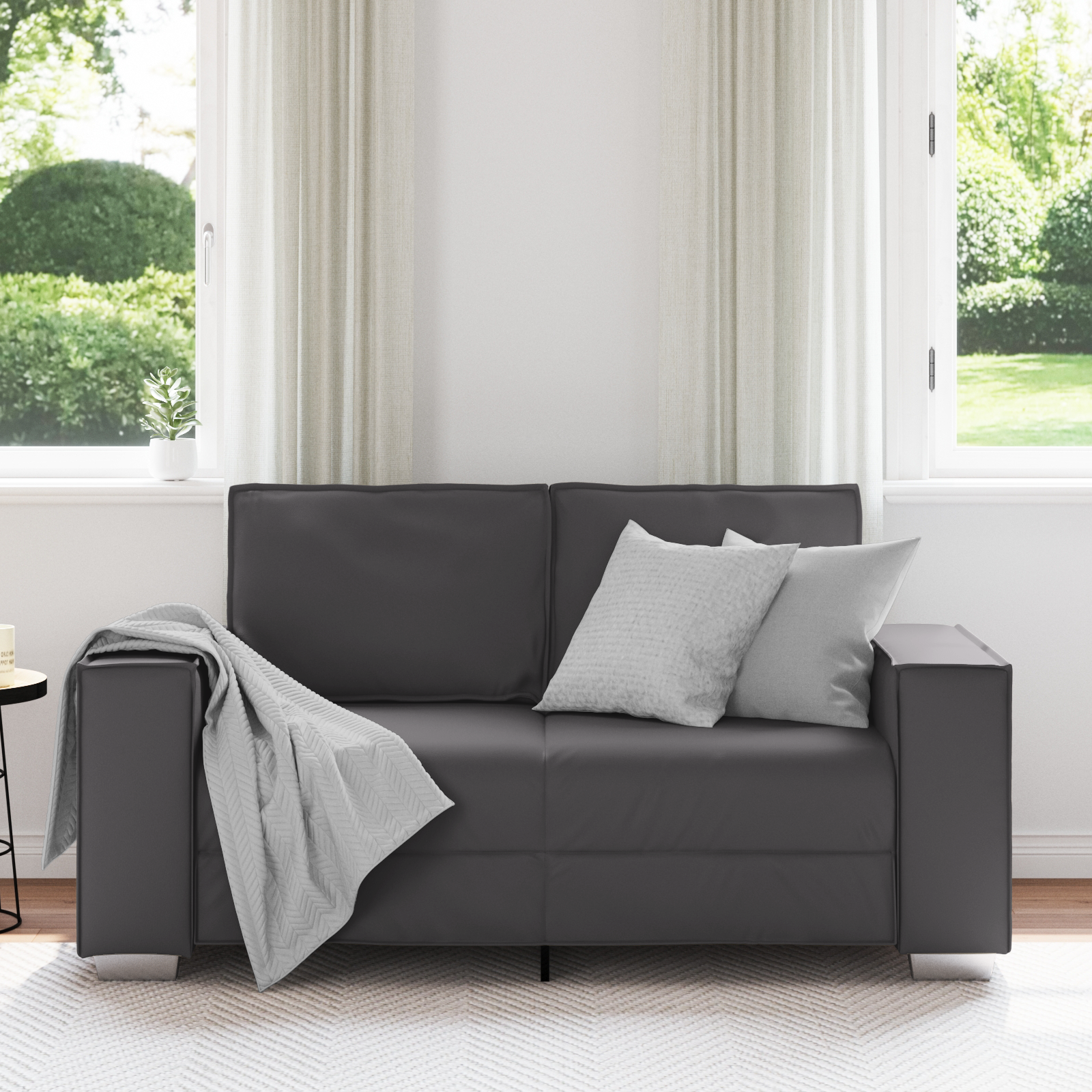 vidaXL Loveseat 120 cm kunstleer grijs