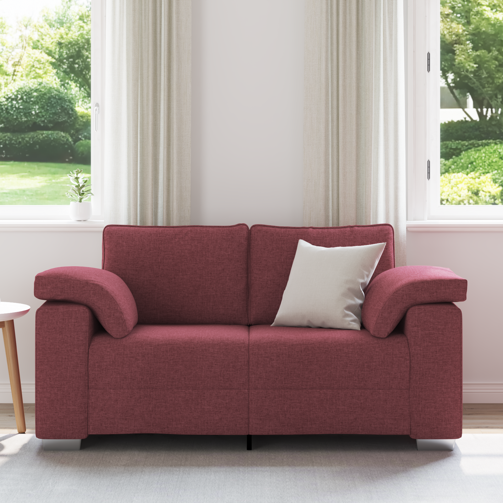 vidaXL Loveseat 120 cm stof wijnrood
