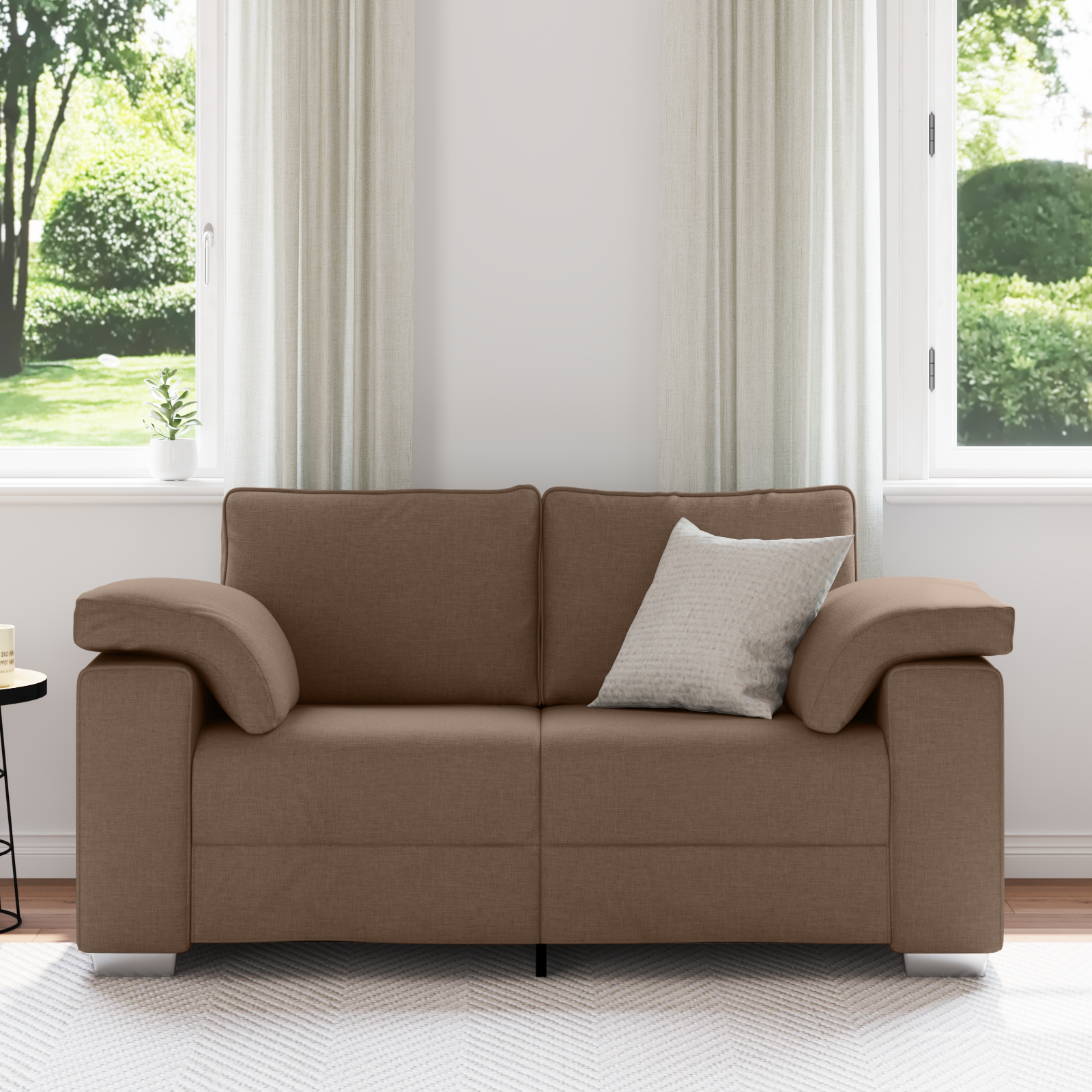 vidaXL Loveseat 120 cm stof bruin