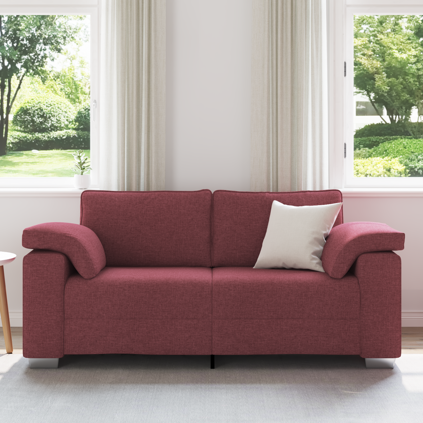 vidaXL Loveseat 140 cm stof wijnrood