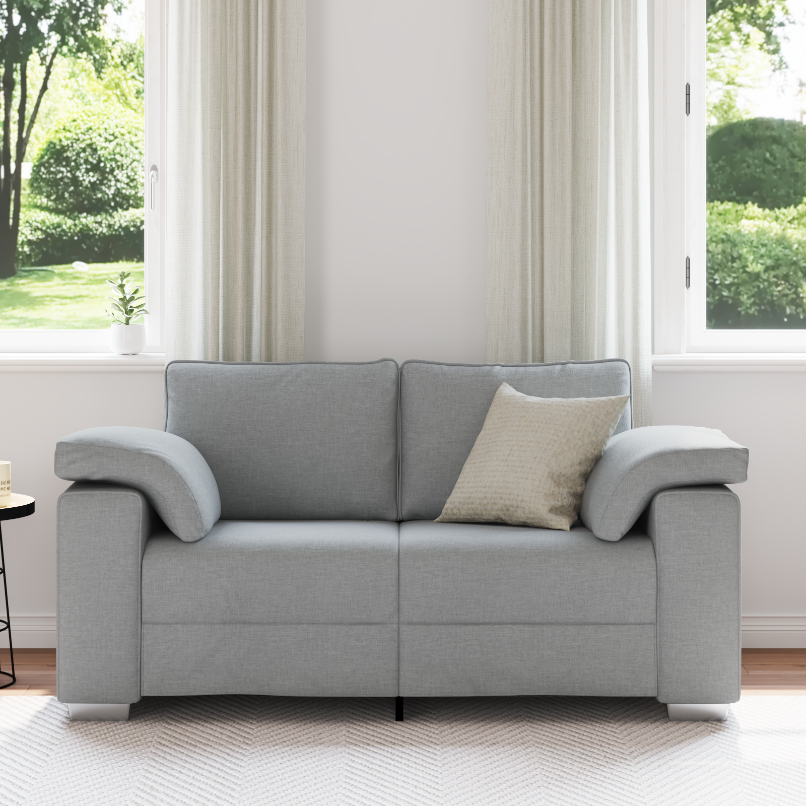 vidaXL Loveseat 120 cm stof lichtgrijs