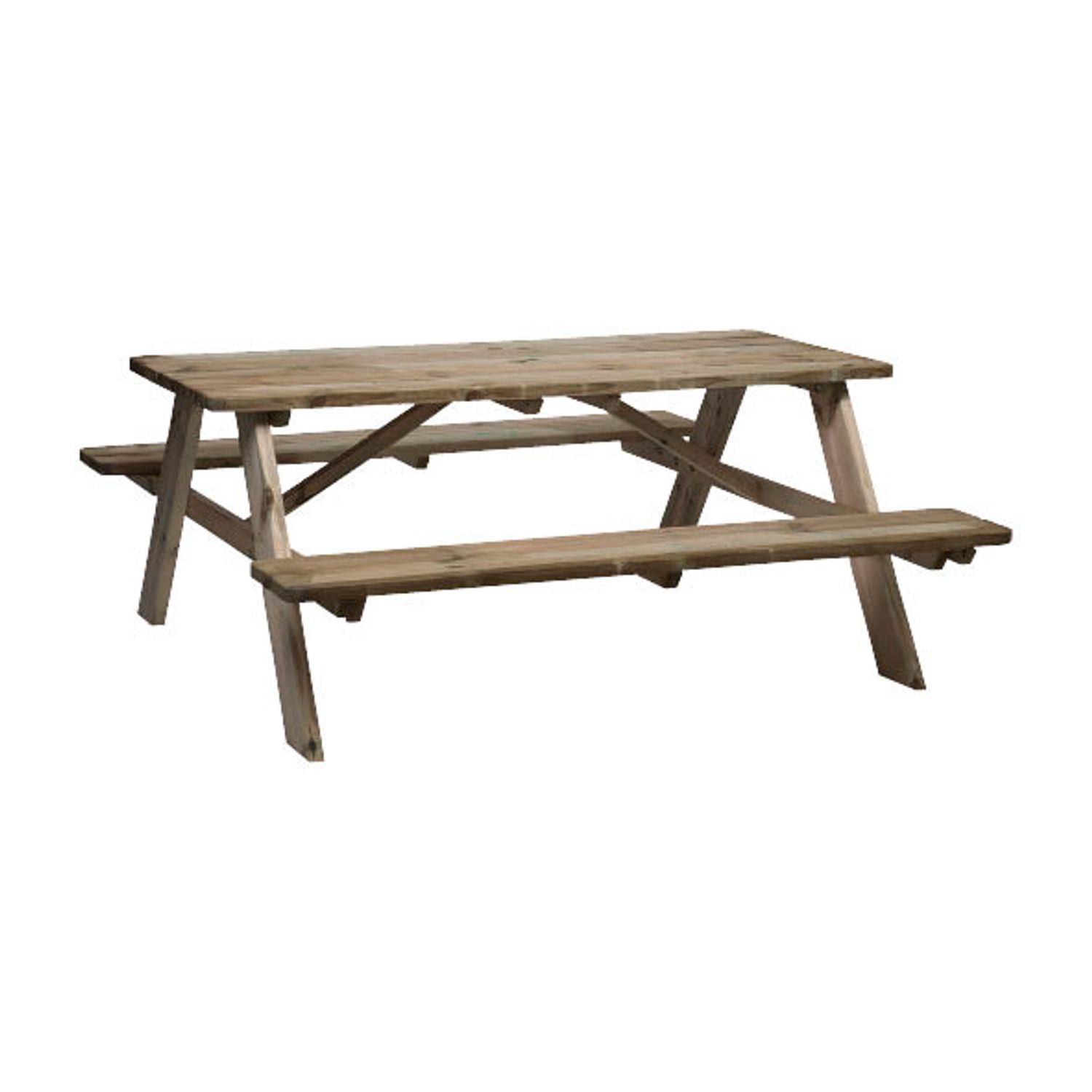 Praxis Picknicktafel + Banken 4 Personen Hout 150x150cm
