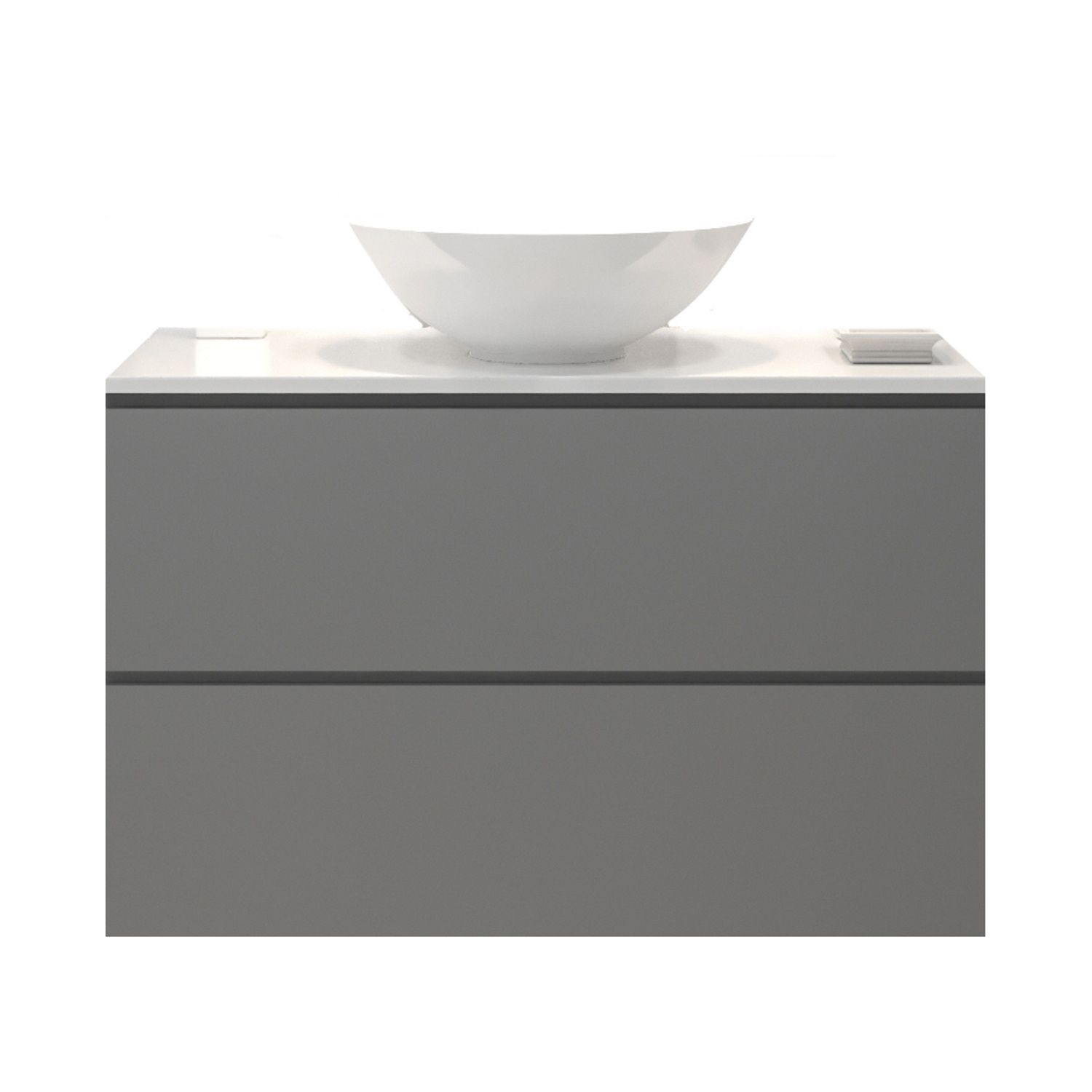 Gliss Design Badkamermeubelset Gliss Hermes 90 cm Beton Grijs Met Waskom